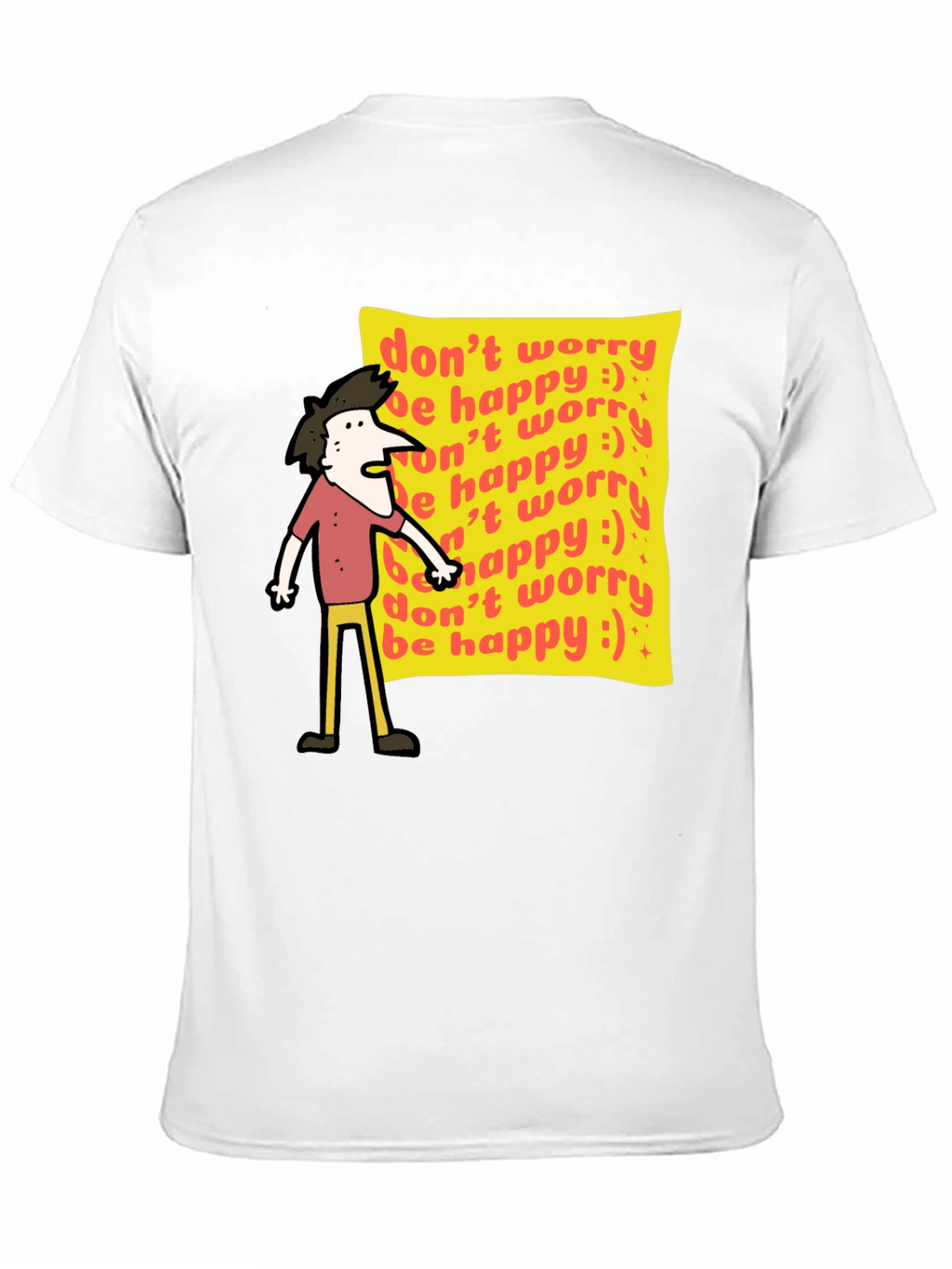 Dont Worry Be Happy Graphic Tee - Black