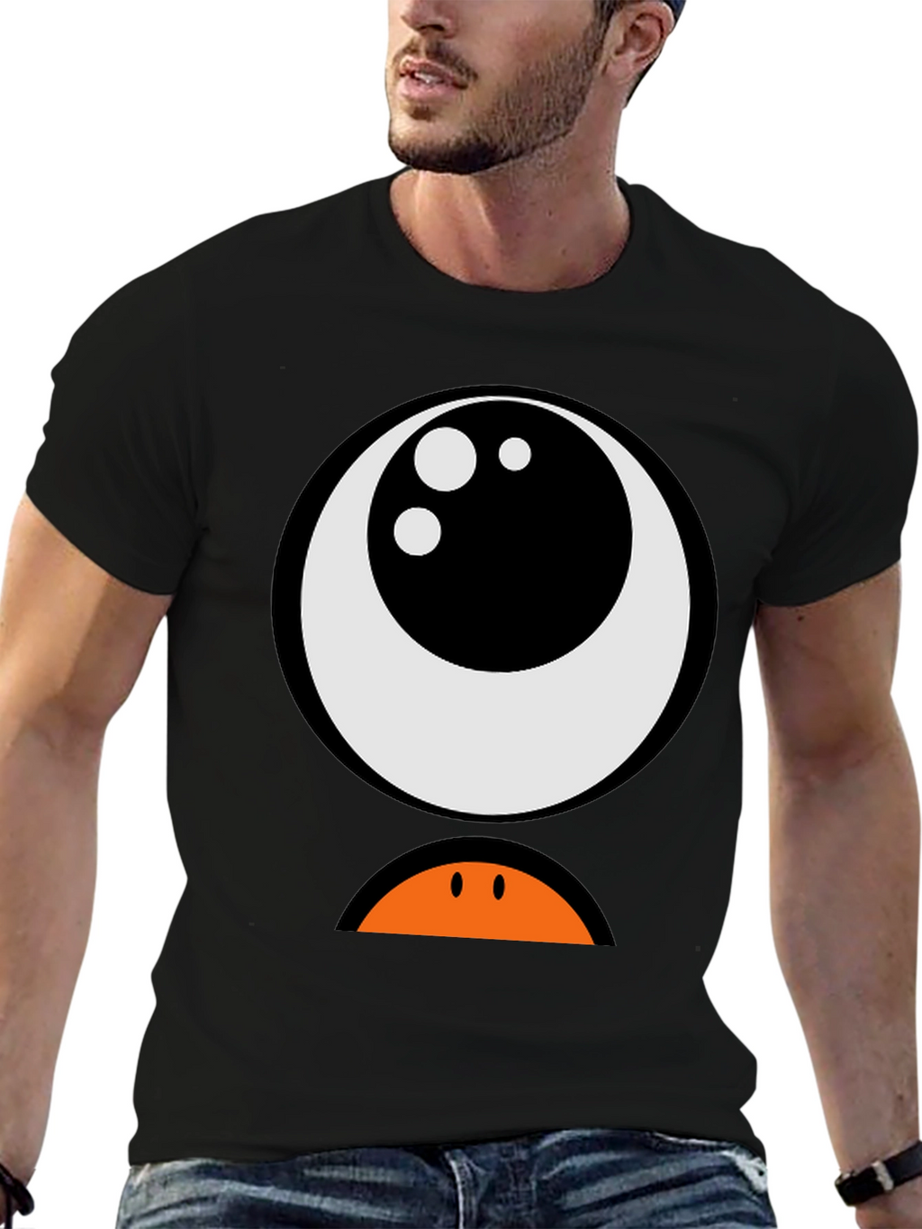Cartoon Monster Eye Graphic T-Shirt