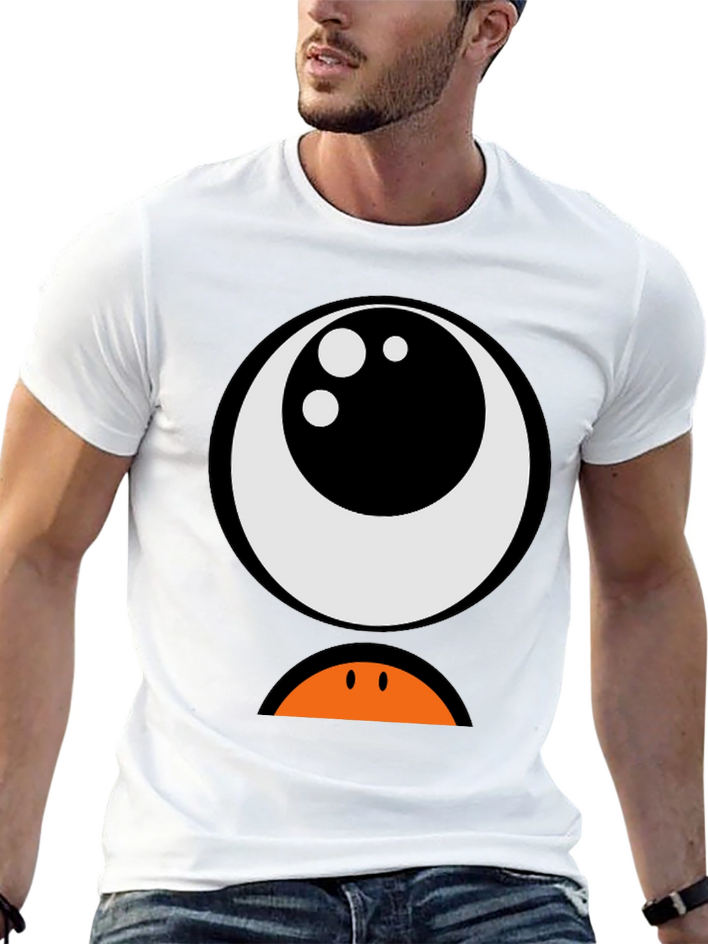 Cartoon Monster Eye Graphic T-Shirt