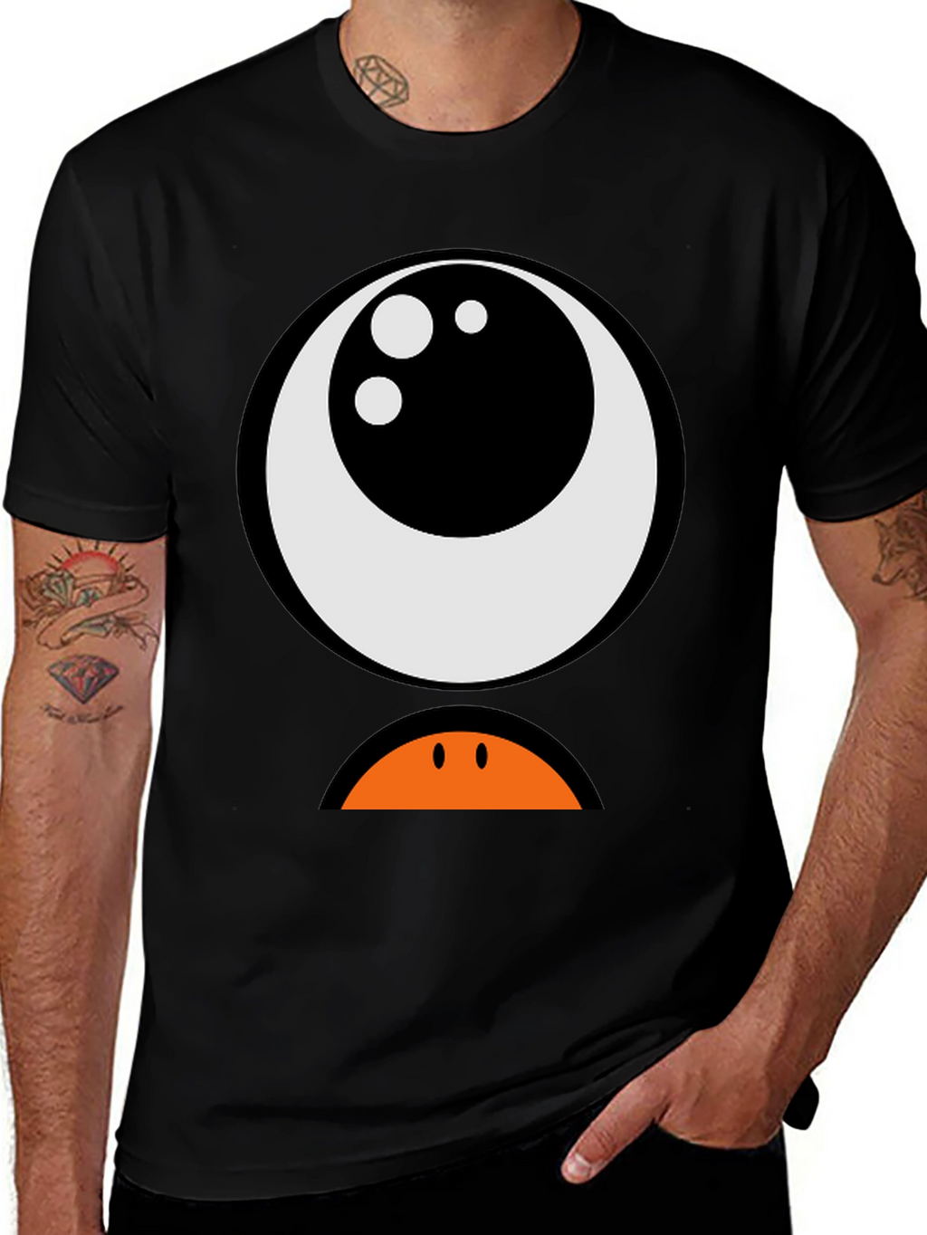 Cartoon Monster Eye Graphic T-Shirt