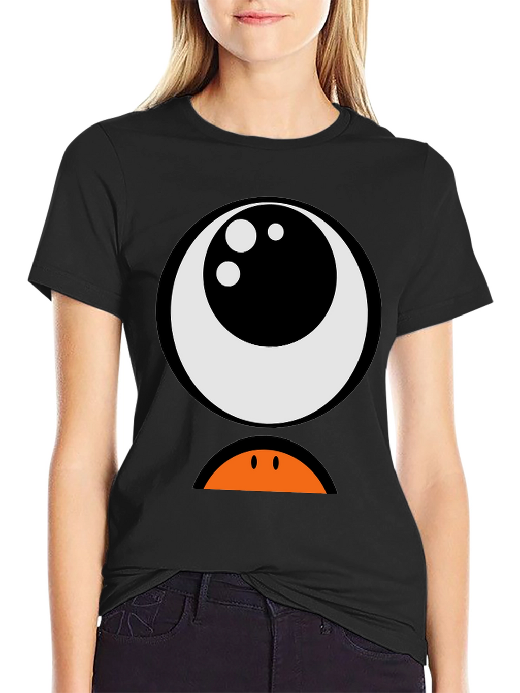 Cartoon Monster Eye Graphic T-Shirt