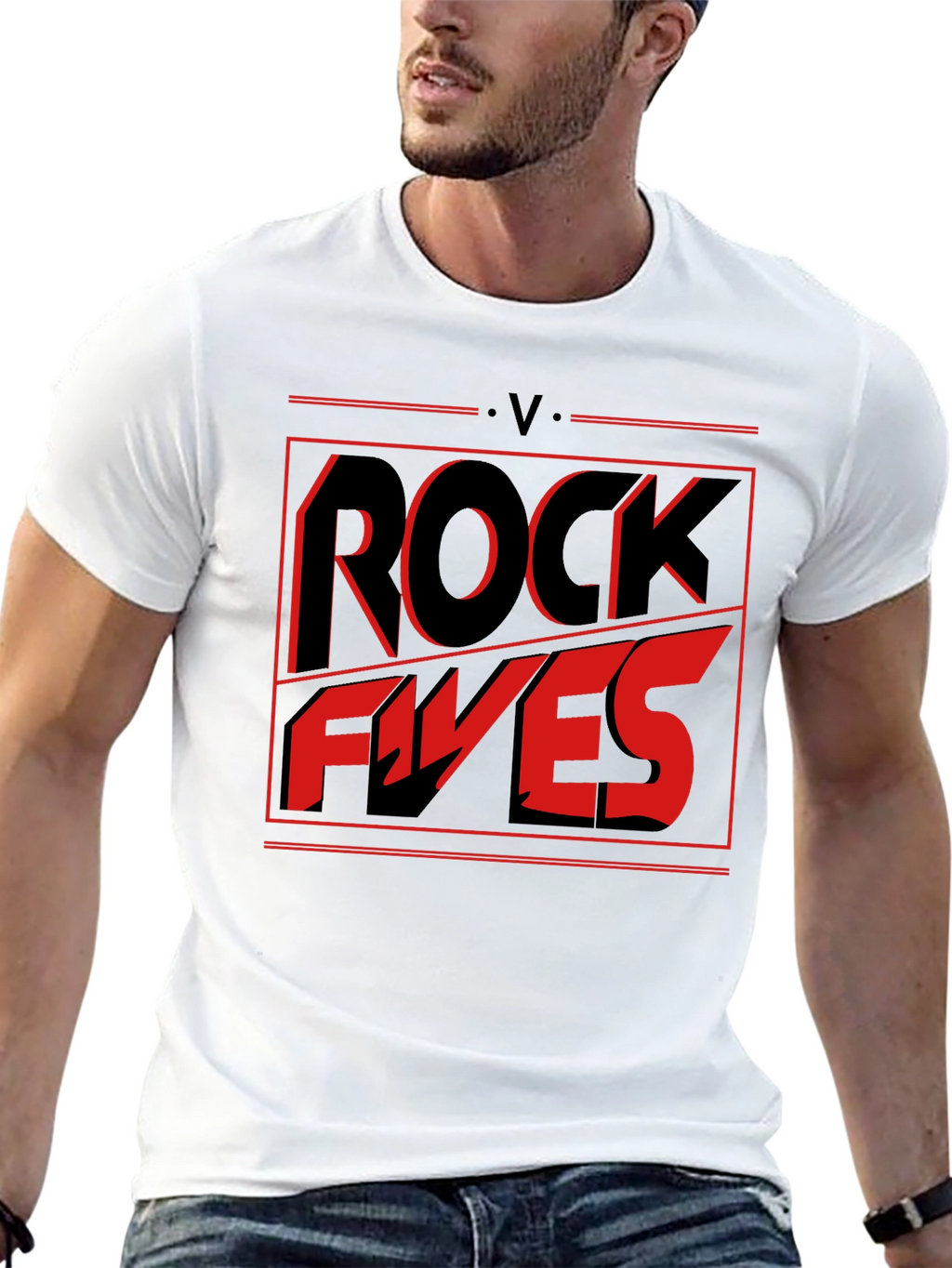 Rock Fives Graphic Tee - Black