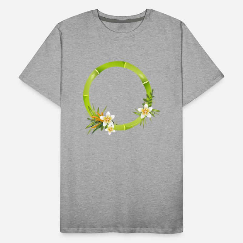 Bamboo frame with leaves & exotic flowers