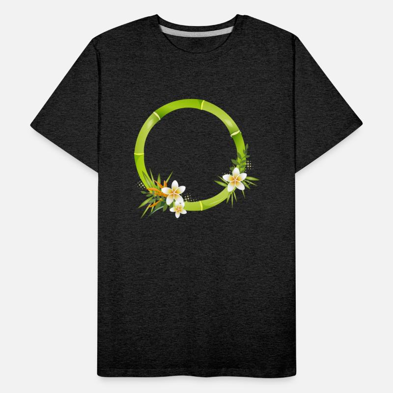 Bamboo frame with leaves & exotic flowers