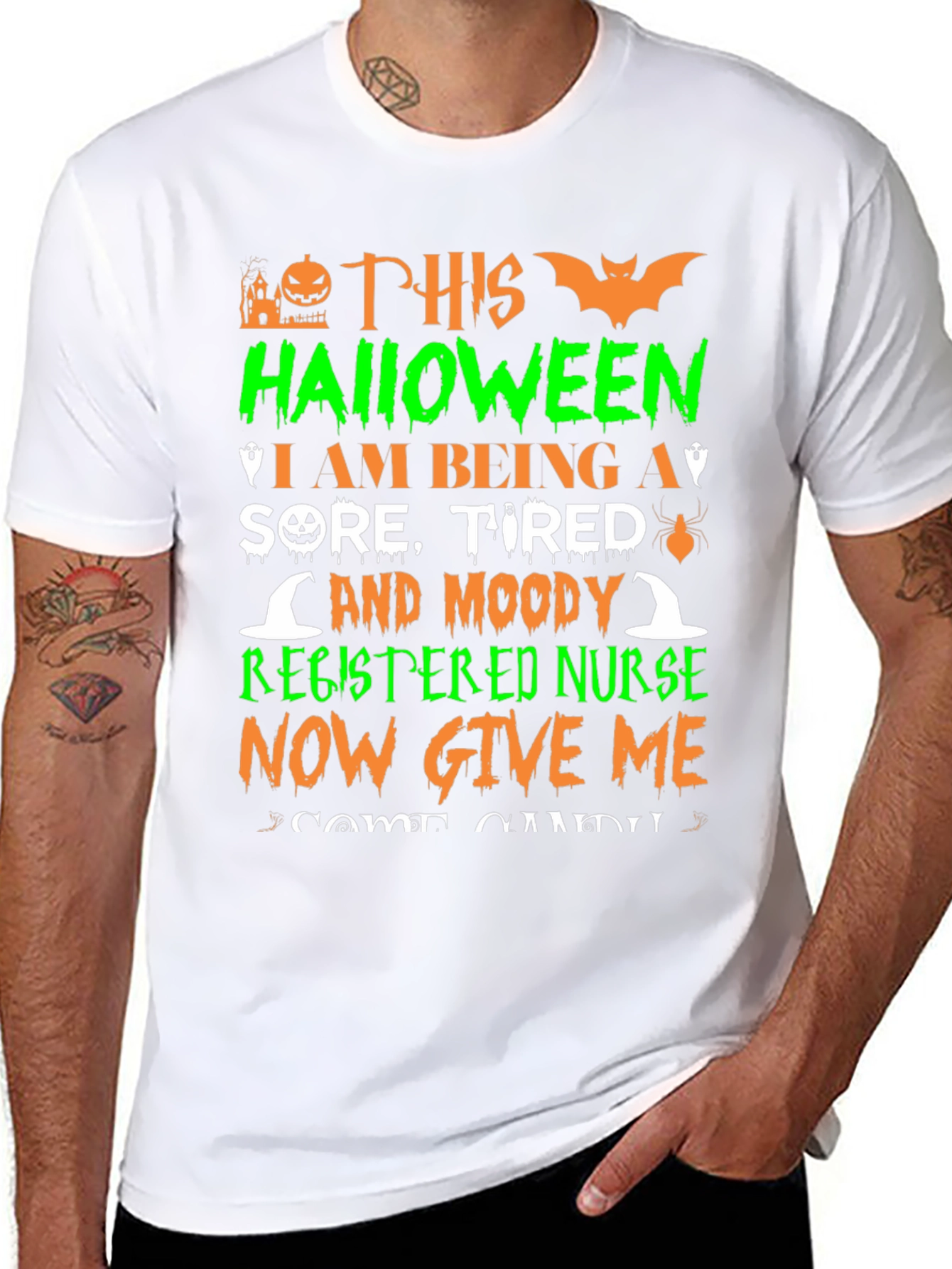 Halloween Registered Nurse Graphic T-Shirt
