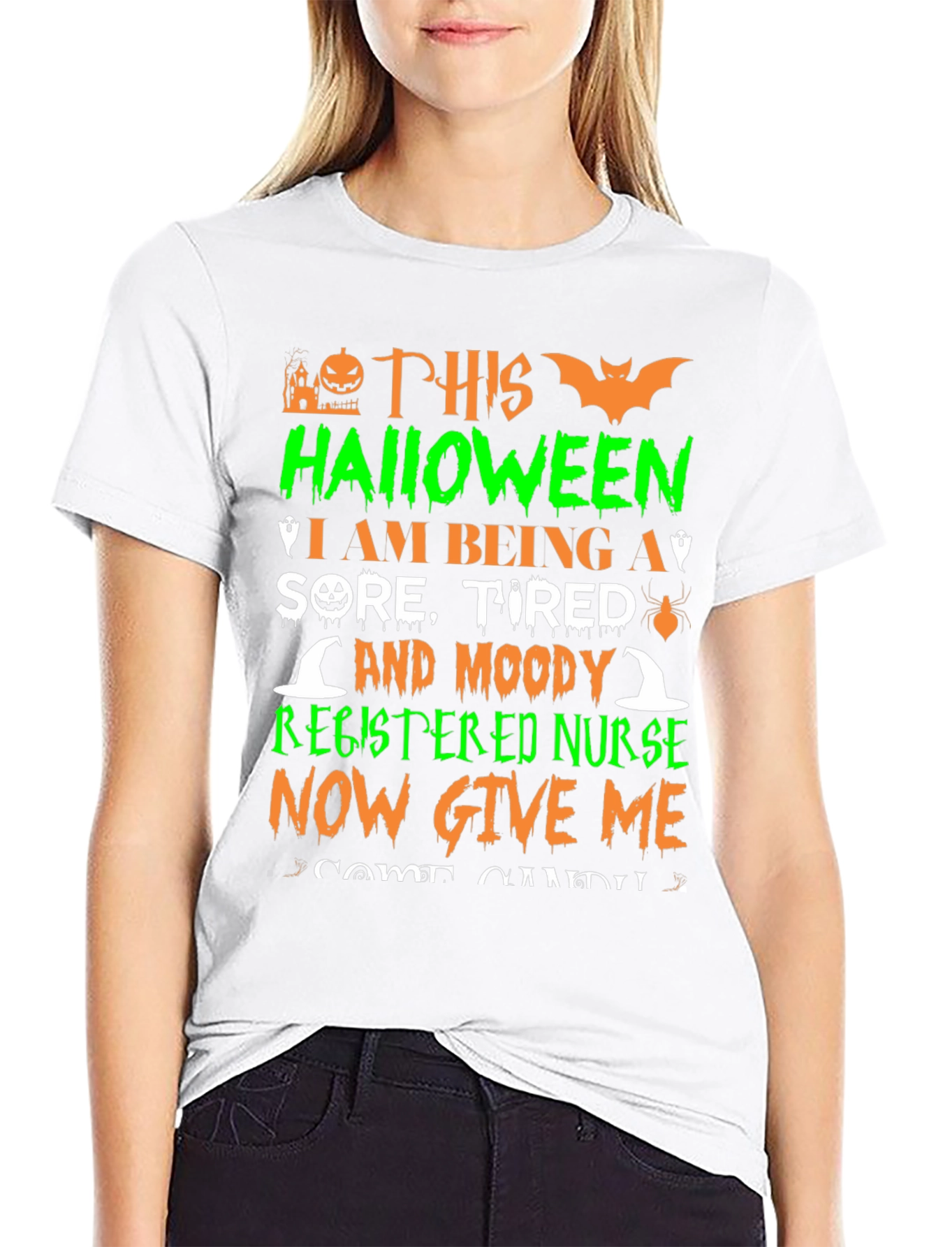 Halloween Registered Nurse Graphic T-Shirt