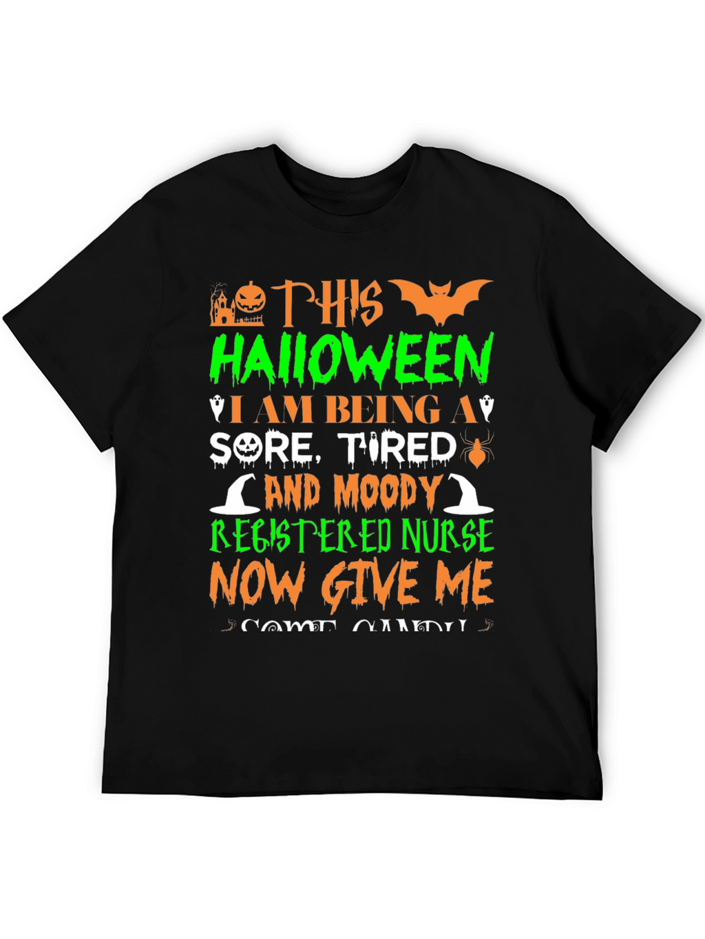 Halloween Registered Nurse Graphic T-Shirt