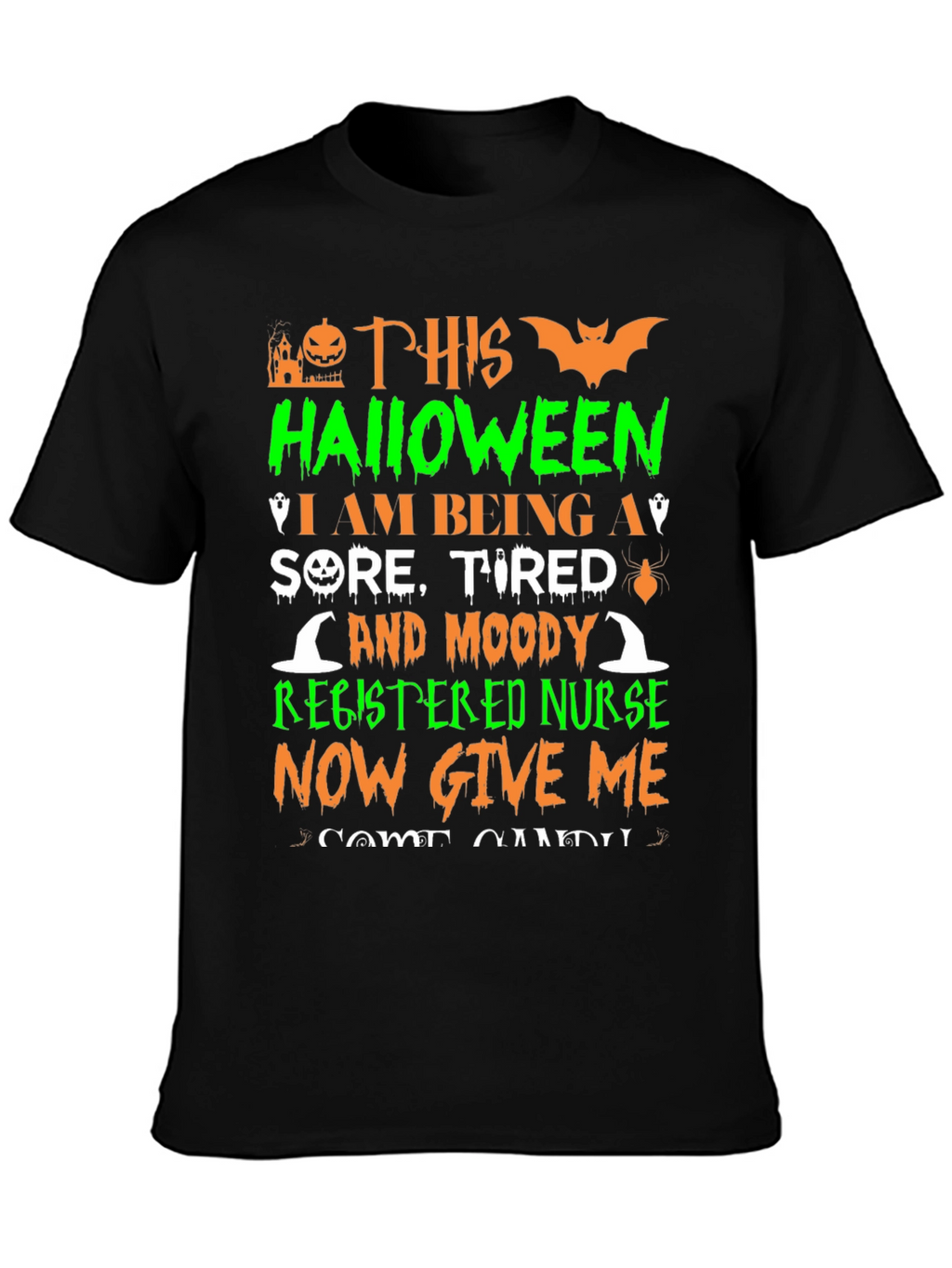Halloween Registered Nurse Graphic T-Shirt