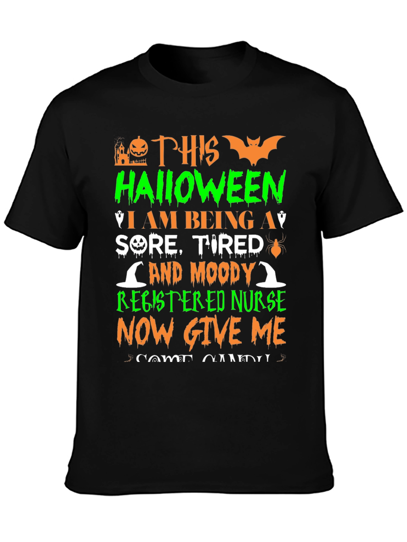 Halloween Registered Nurse Graphic T-Shirt