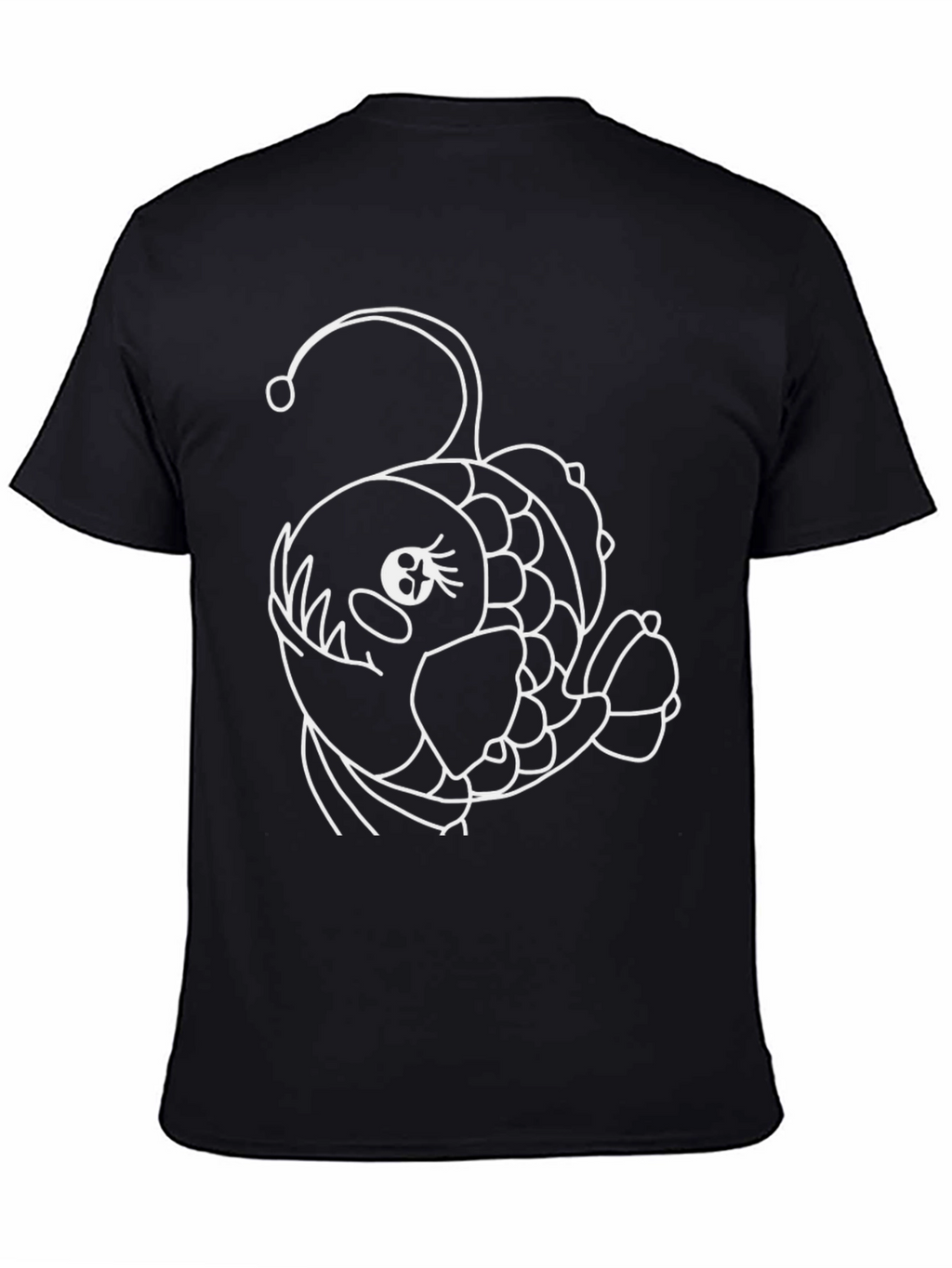 Angler Fish Graphic Tee - Black Cotton T-Shirt