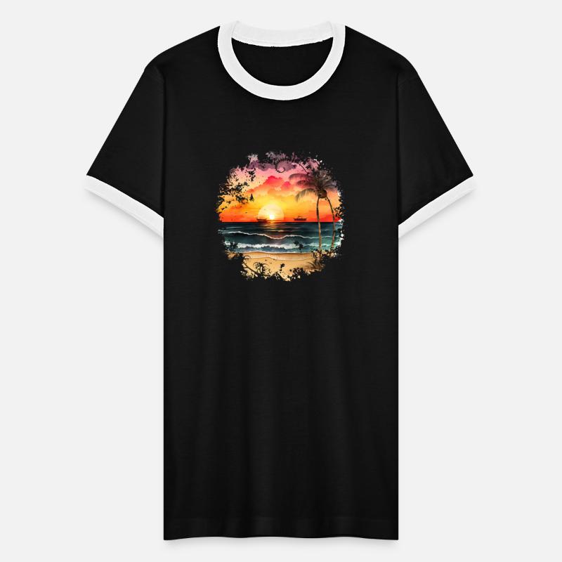 Beach Sunset Watercolor Design Art 3