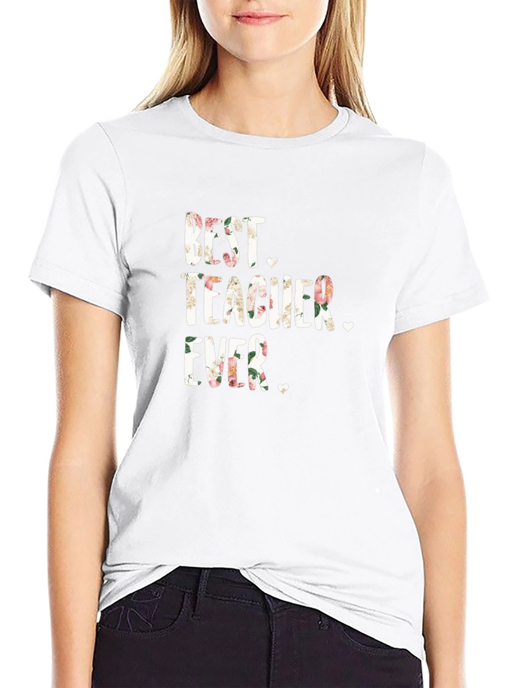 Best Teacher Ever Floral T-Shirt - Great Gift!