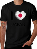 I Heart Japan Flag Graphic T-Shirt - Black