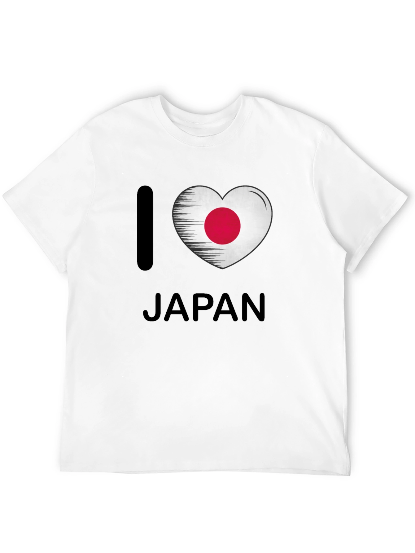 I Heart Japan Flag Graphic T-Shirt - Black