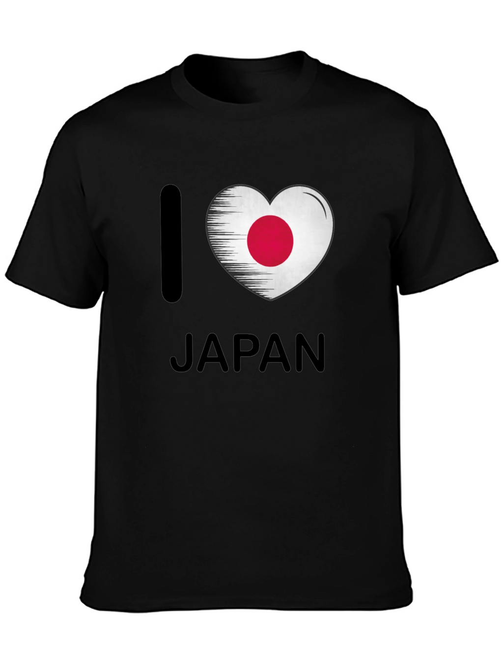 I Heart Japan Flag Graphic T-Shirt - Black