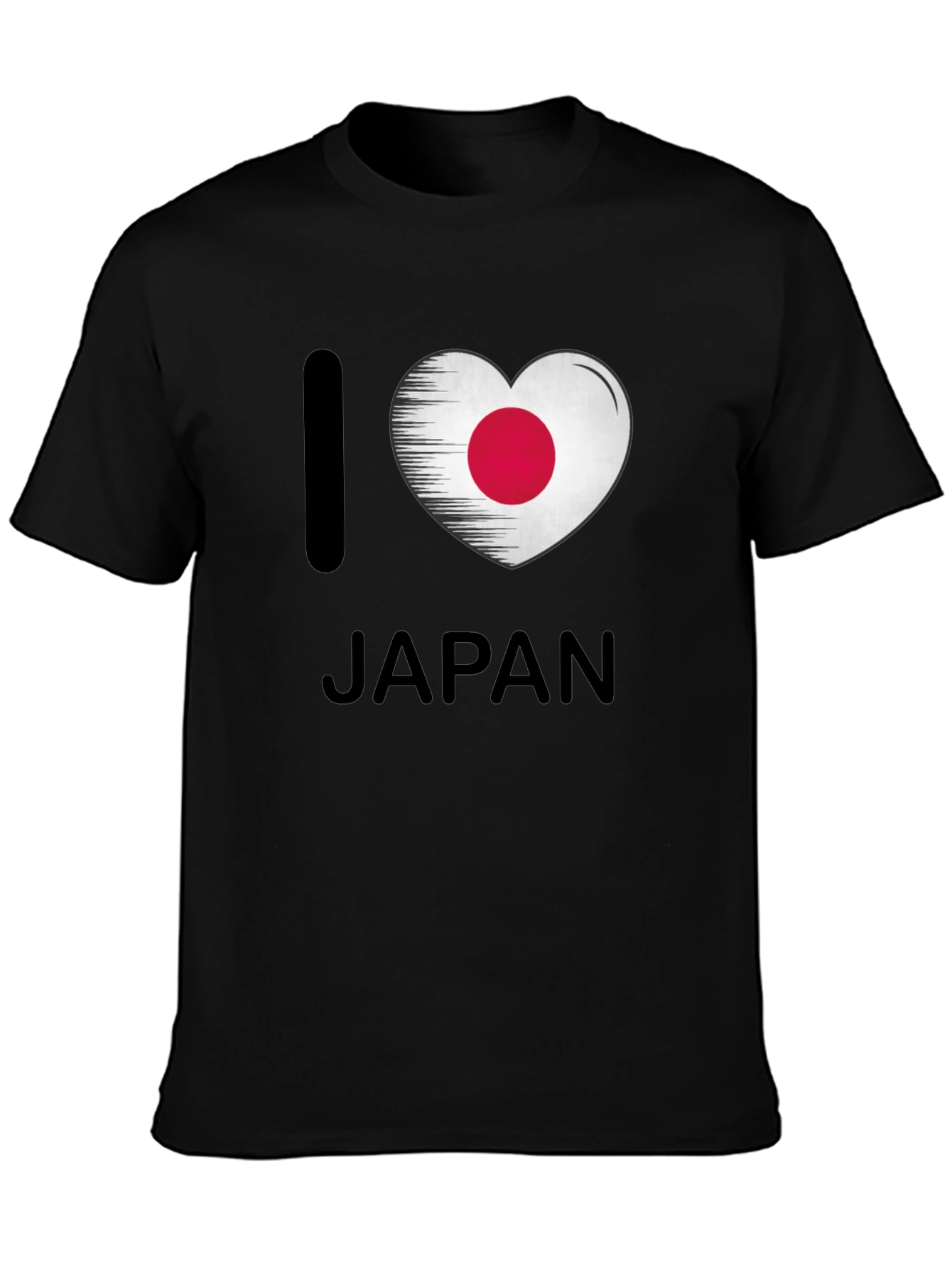 I Heart Japan Flag Graphic T-Shirt - Black
