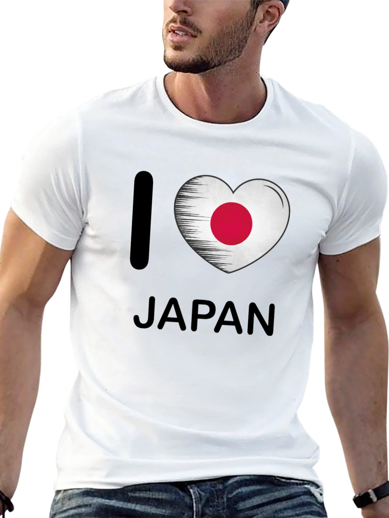 I Heart Japan Flag Graphic T-Shirt - Black