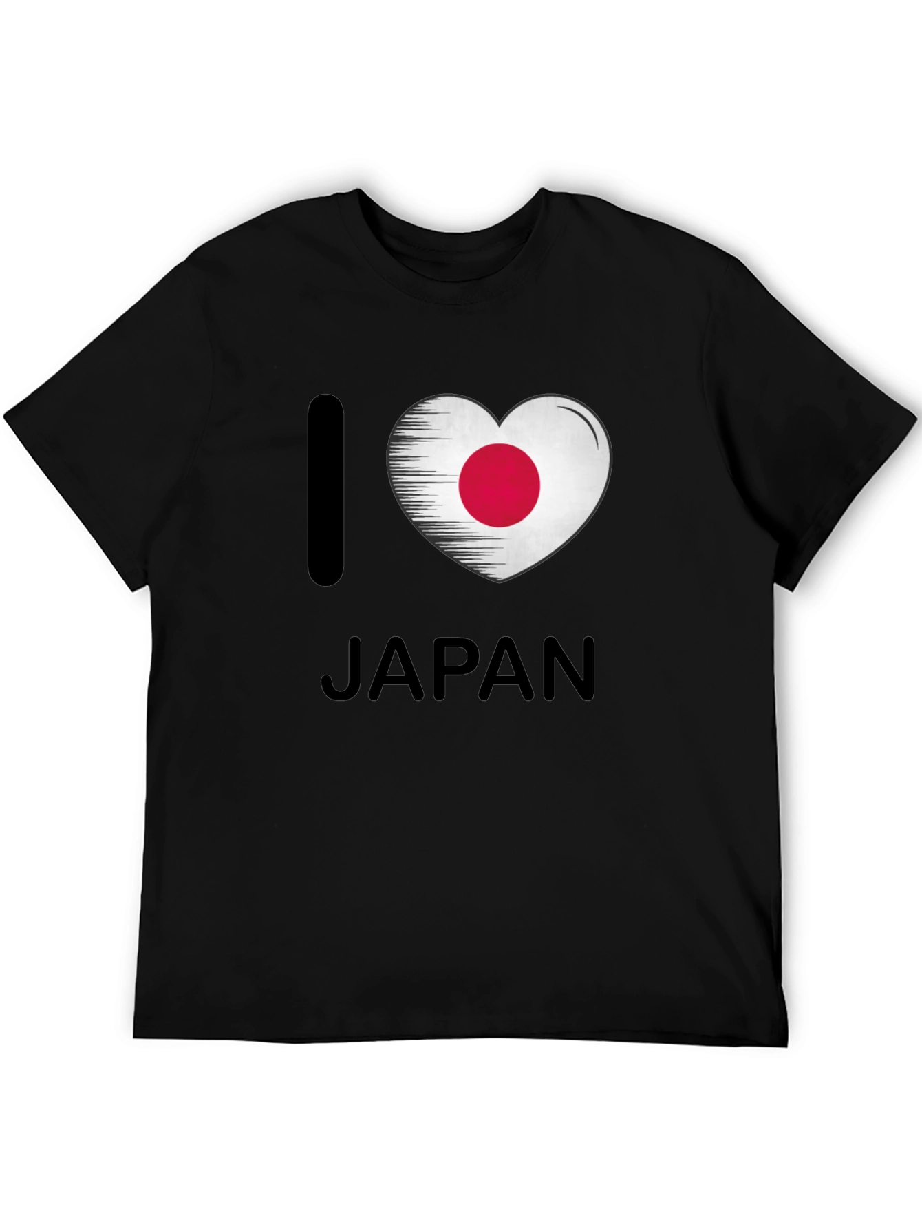 I Heart Japan Flag Graphic T-Shirt - Black