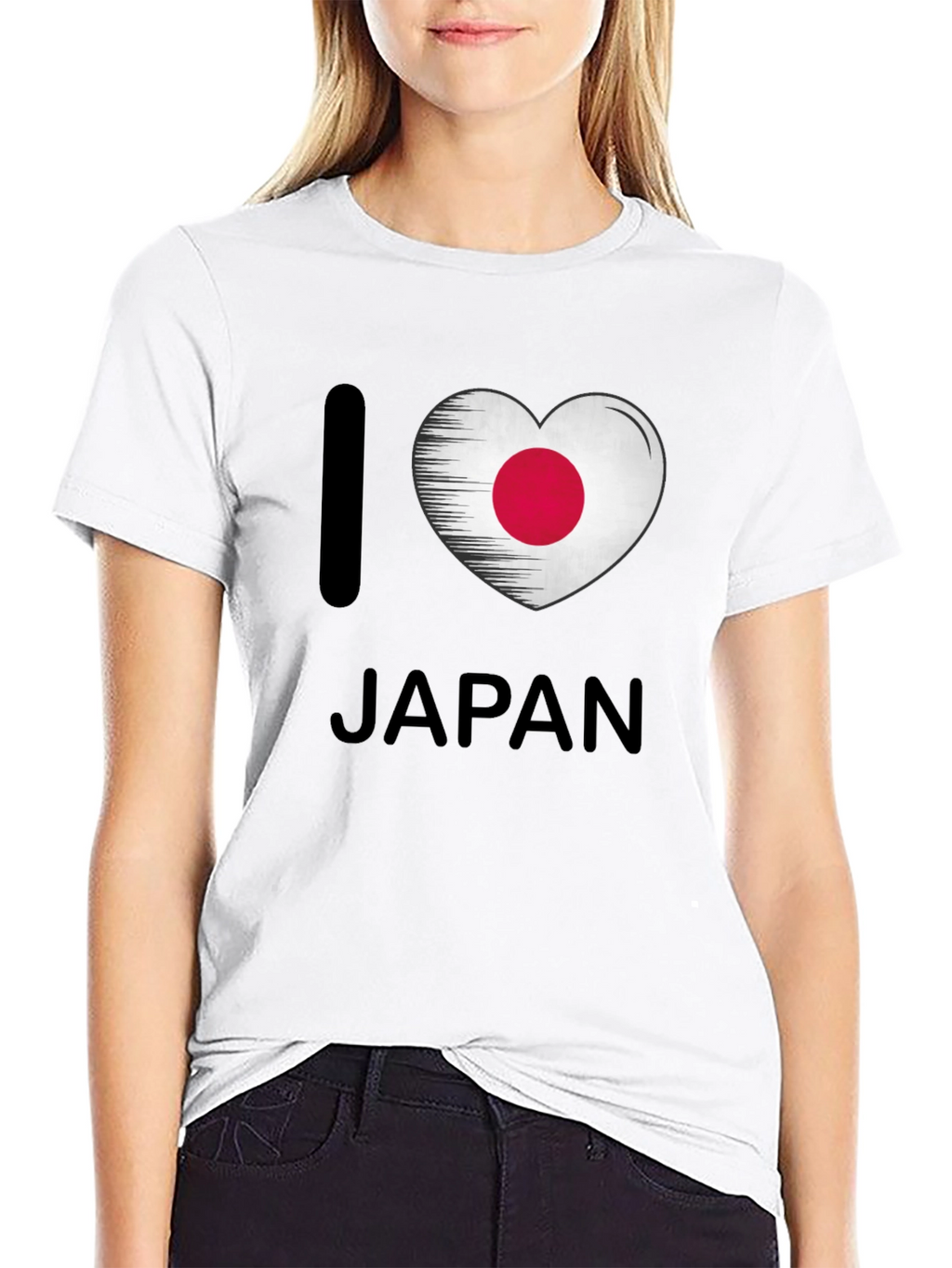 I Heart Japan Flag Graphic T-Shirt - Black