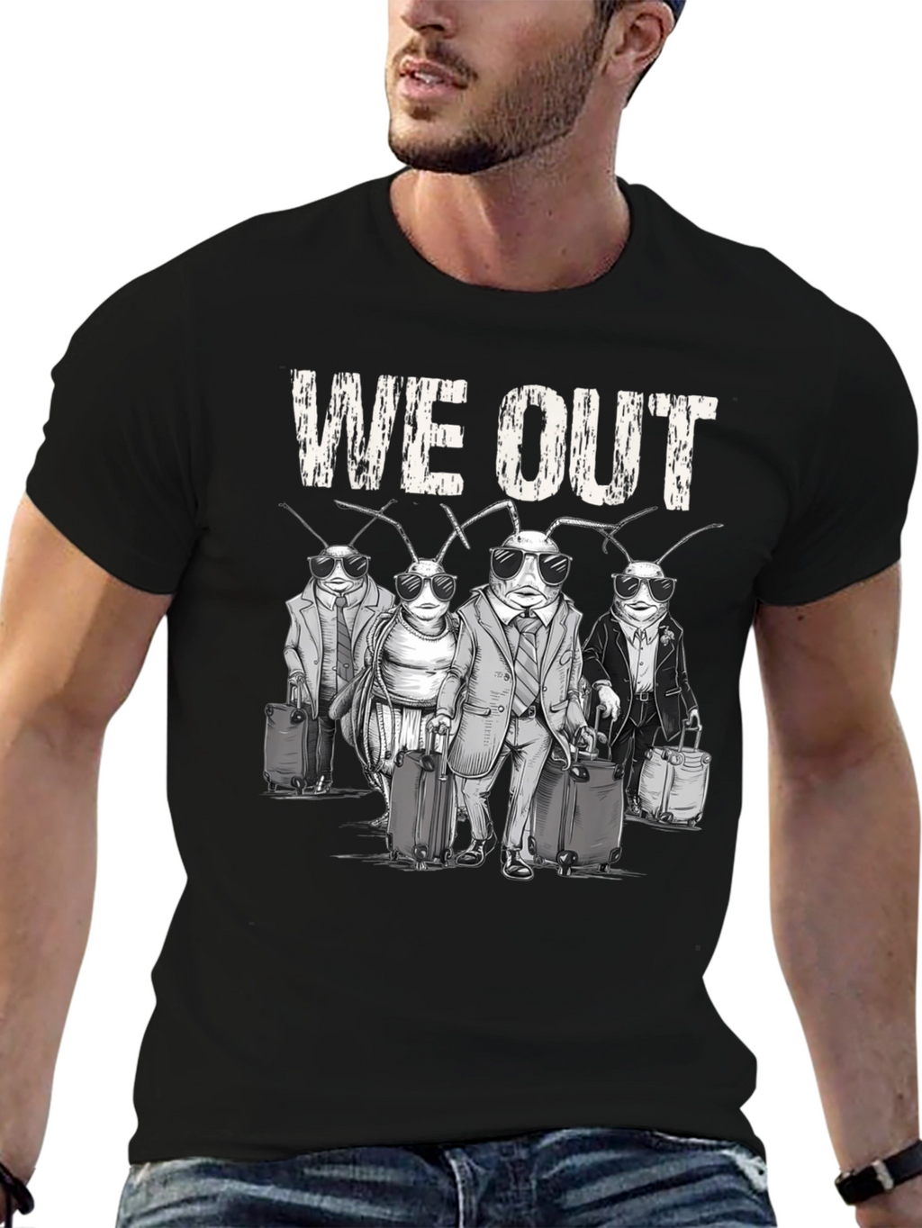 We Out Cockroach Travel Graphic Tee
