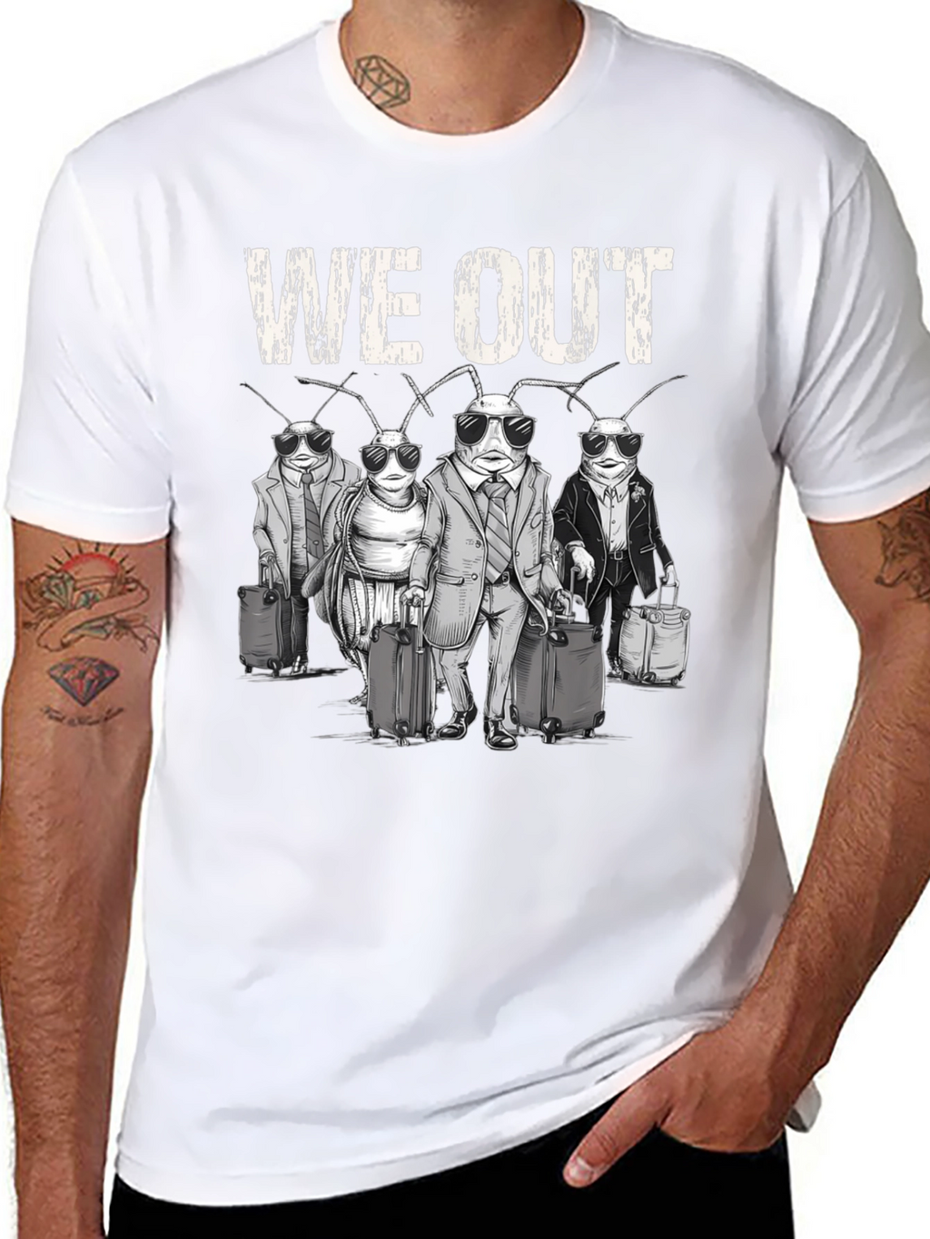 We Out Cockroach Travel Graphic Tee