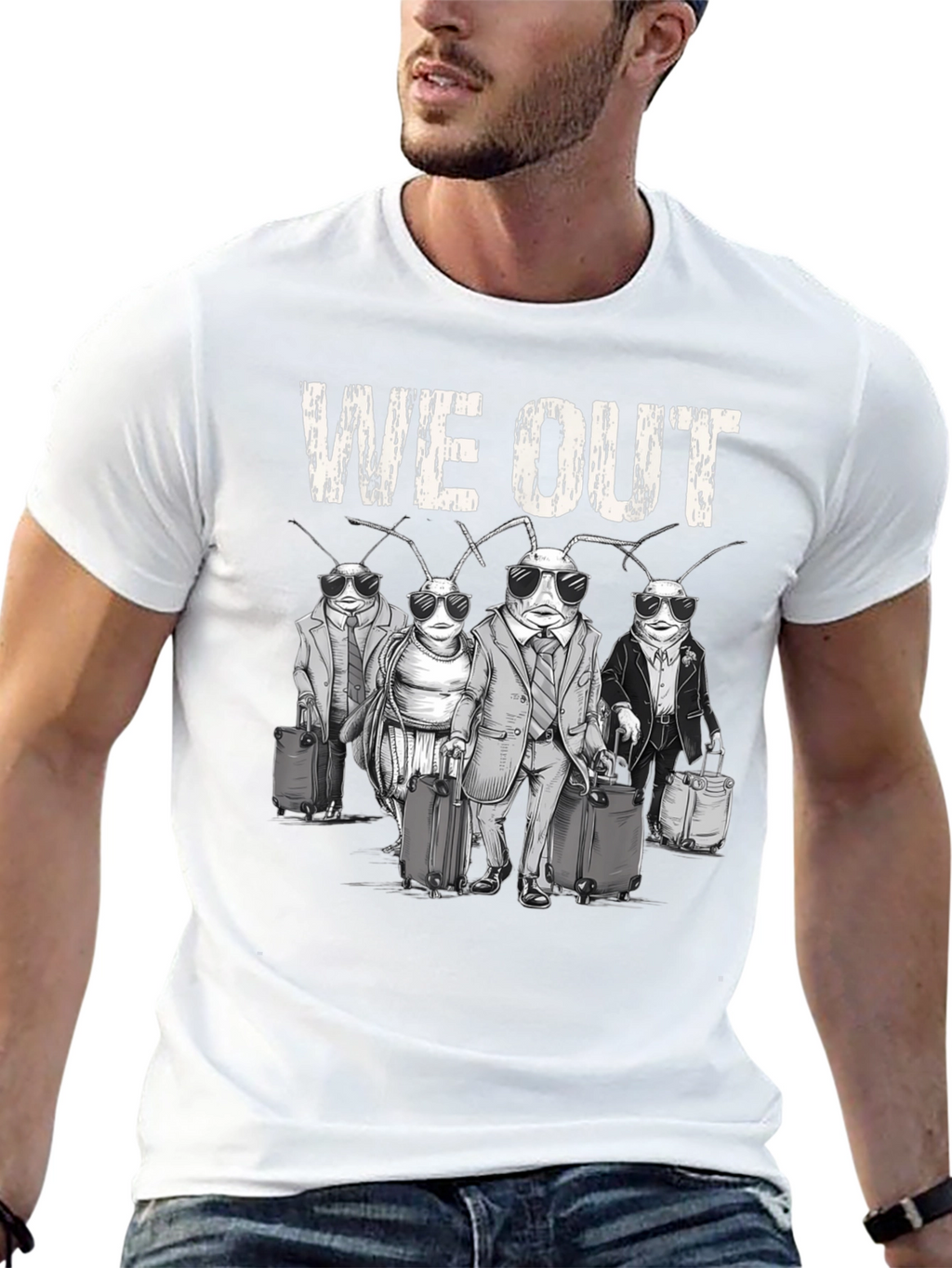 We Out Cockroach Travel Graphic Tee