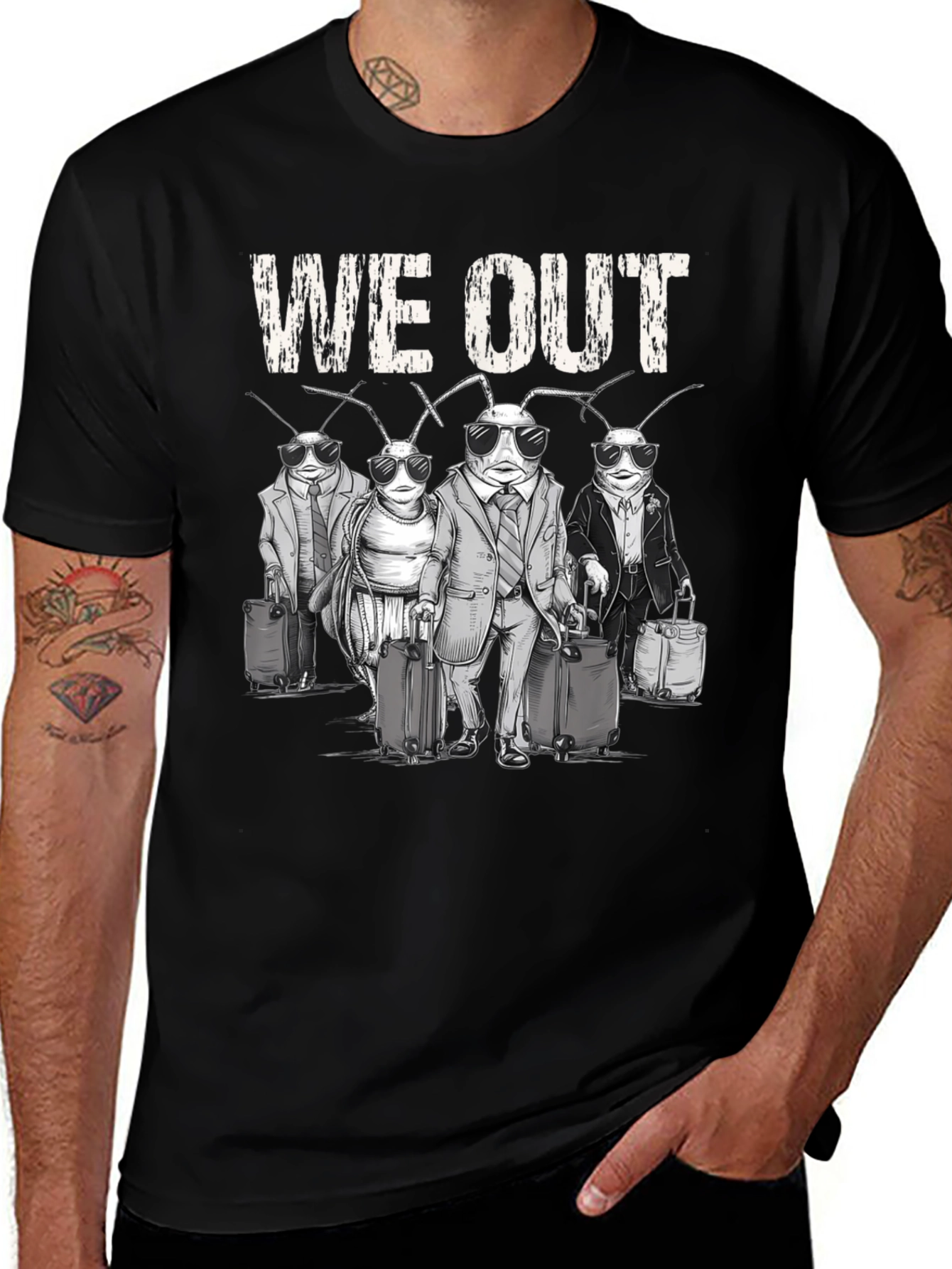 We Out Cockroach Travel Graphic Tee