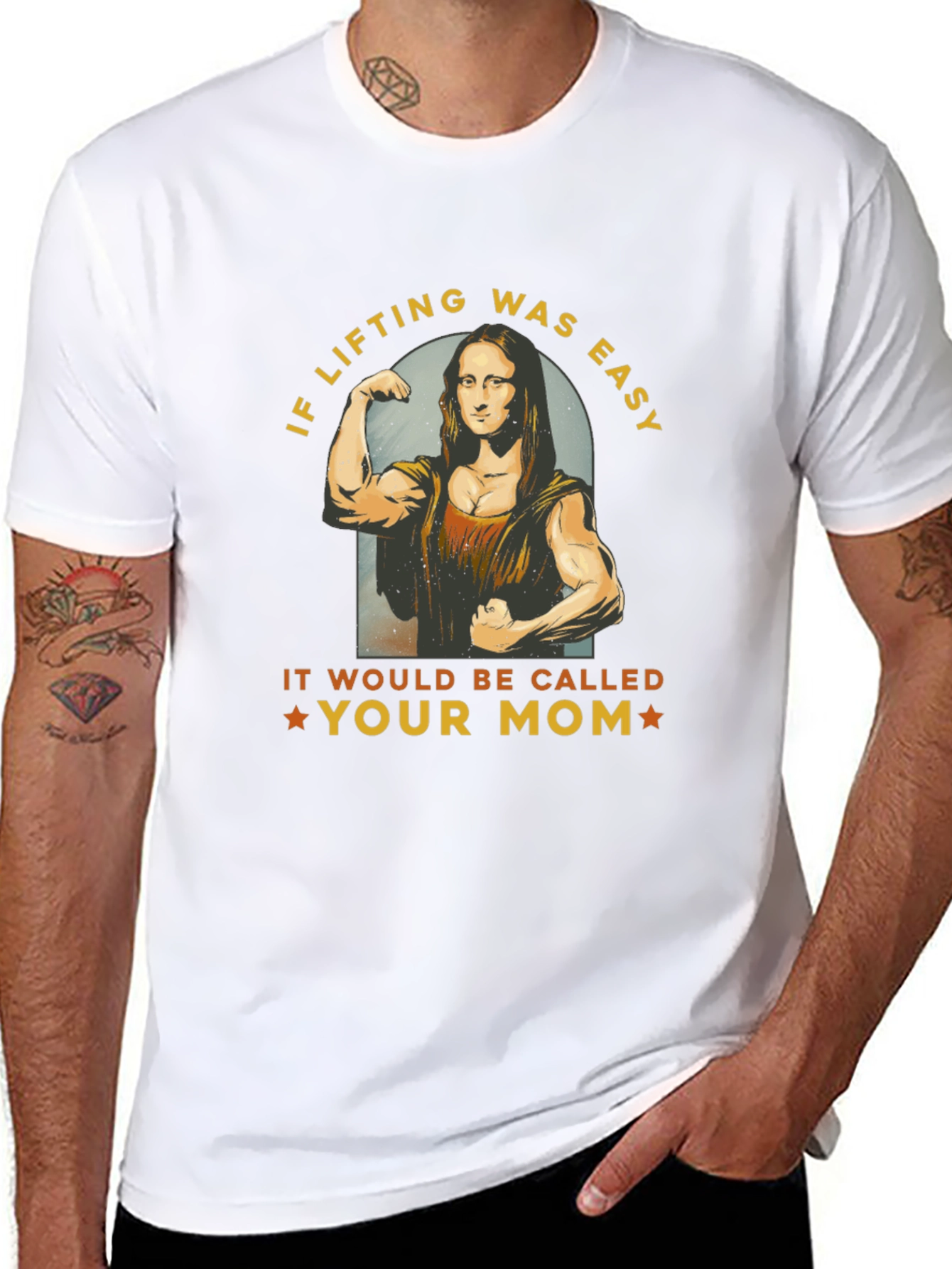 Funny Lifting T-Shirt - Mona Lisa Gym Humor