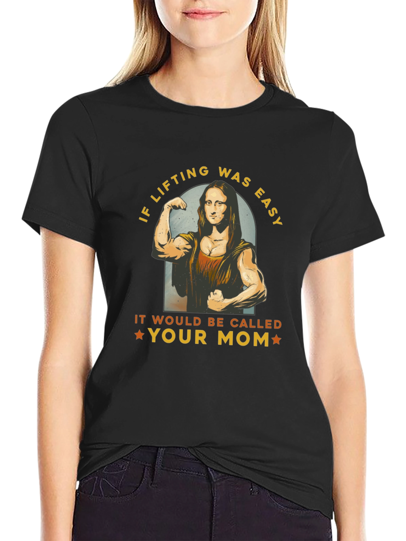 Funny Lifting T-Shirt - Mona Lisa Gym Humor