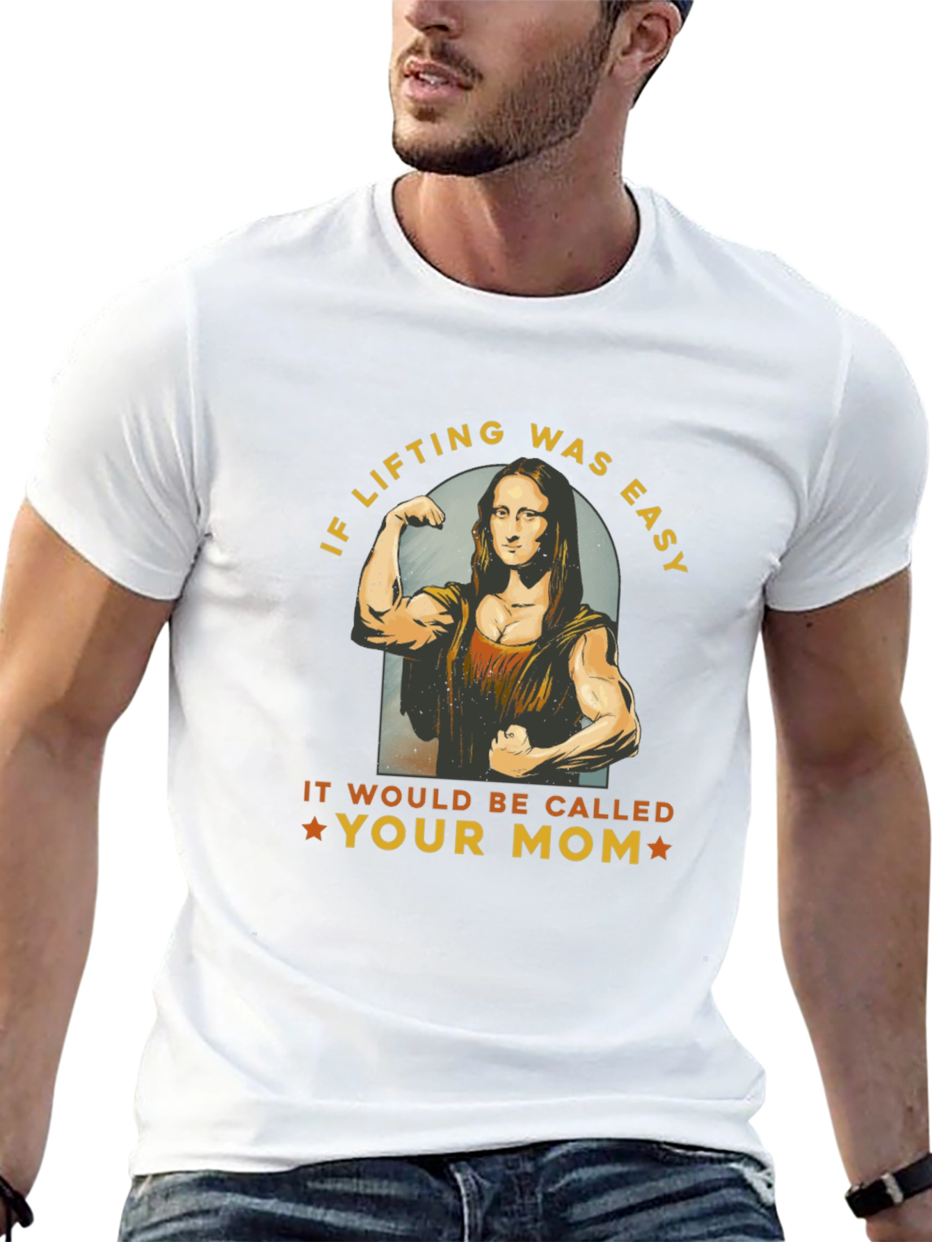 Funny Lifting T-Shirt - Mona Lisa Gym Humor