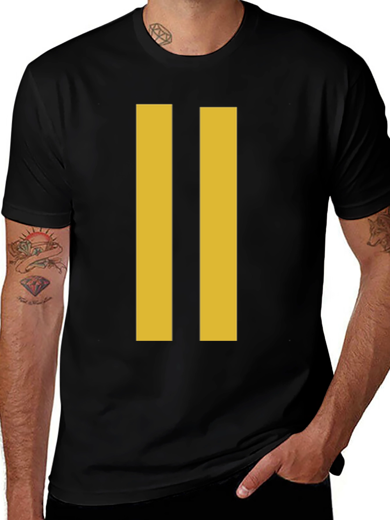 Two Stripe Graphic Tee - Black