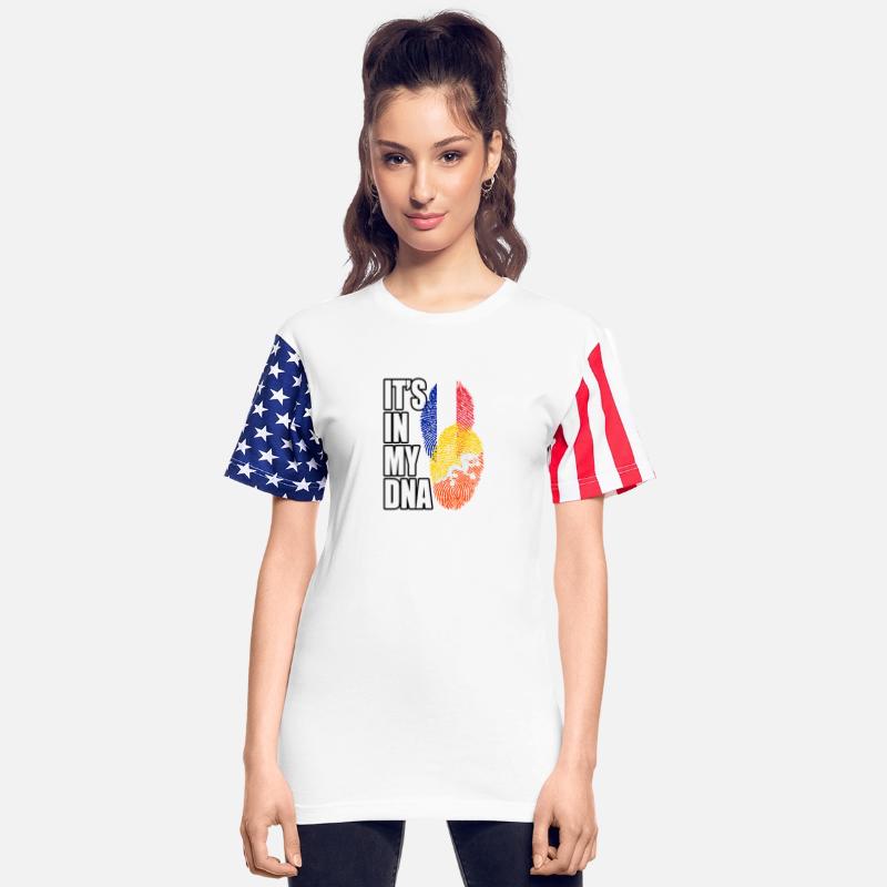 Bhutanese And French Mix Heritage DNA Flag