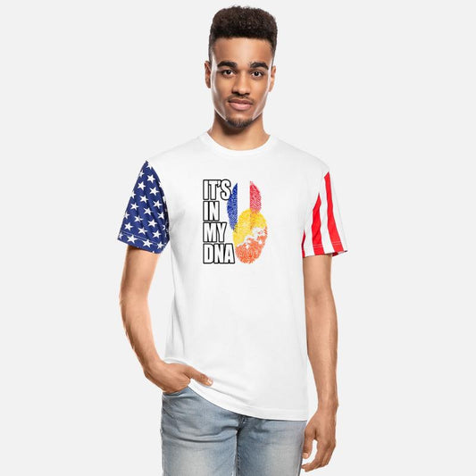 Bhutanese And French Mix Heritage DNA Flag