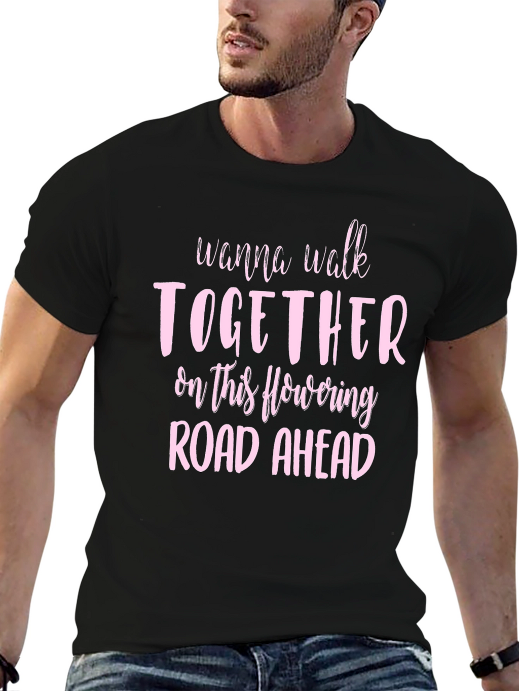 Romantic Graphic Tee: Wanna Walk Together