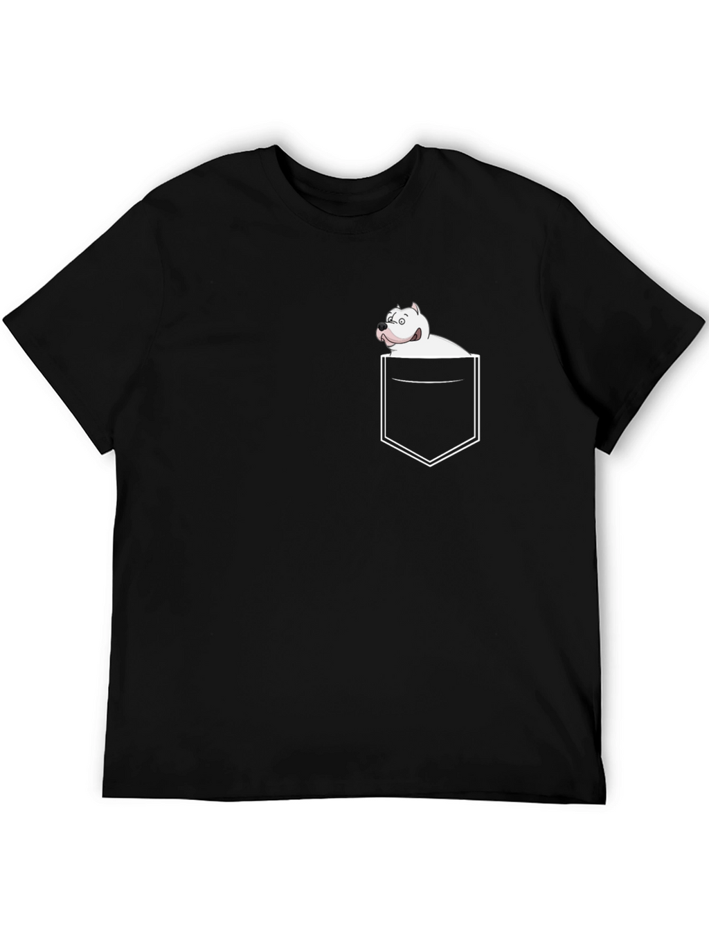 Pocket Dog Graphic Tee - Black Casual T-Shirt