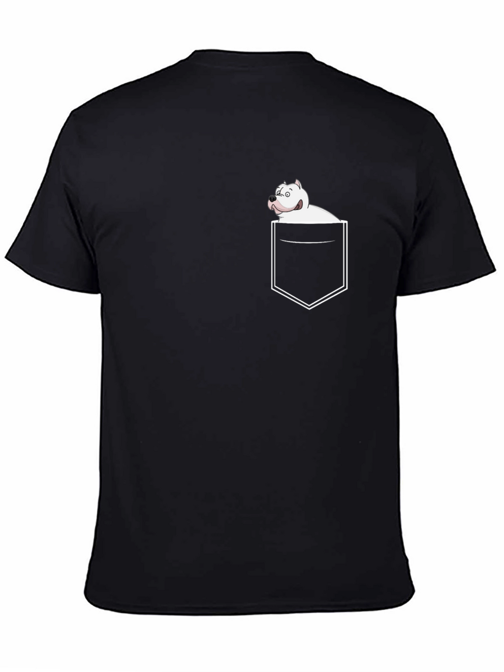 Pocket Dog Graphic Tee - Black Casual T-Shirt