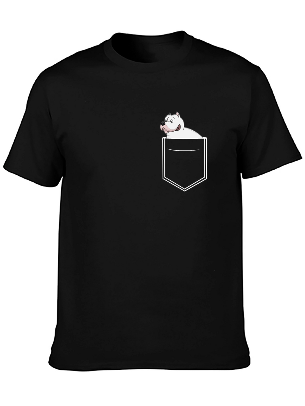 Pocket Dog Graphic Tee - Black Casual T-Shirt