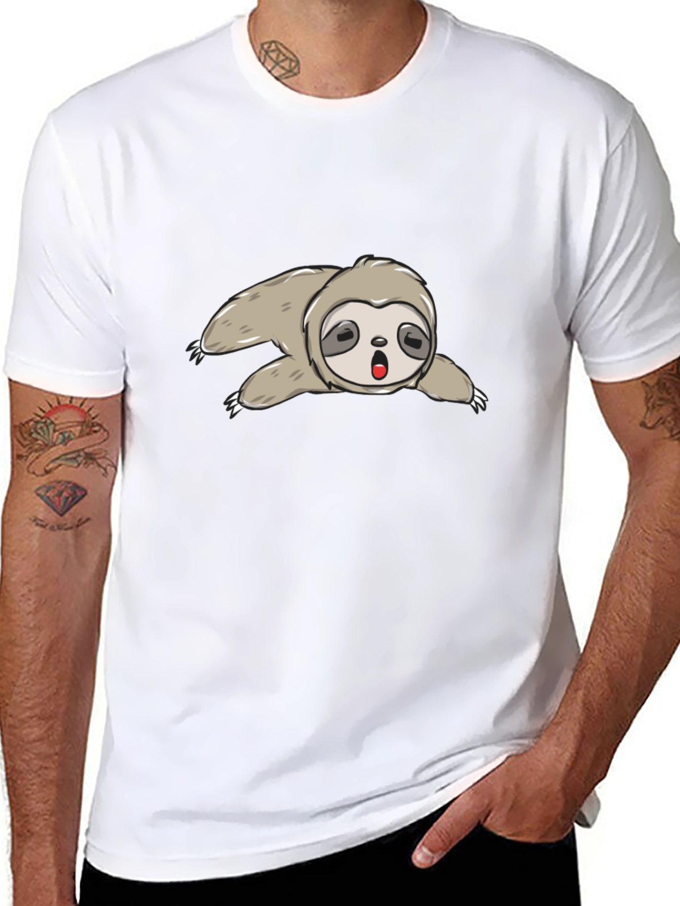 Sloth Graphic Print Tee - Relaxed Fit