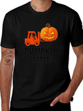 Pumpkin Lifter Graphic Tee - Halloween Forklift Shirt