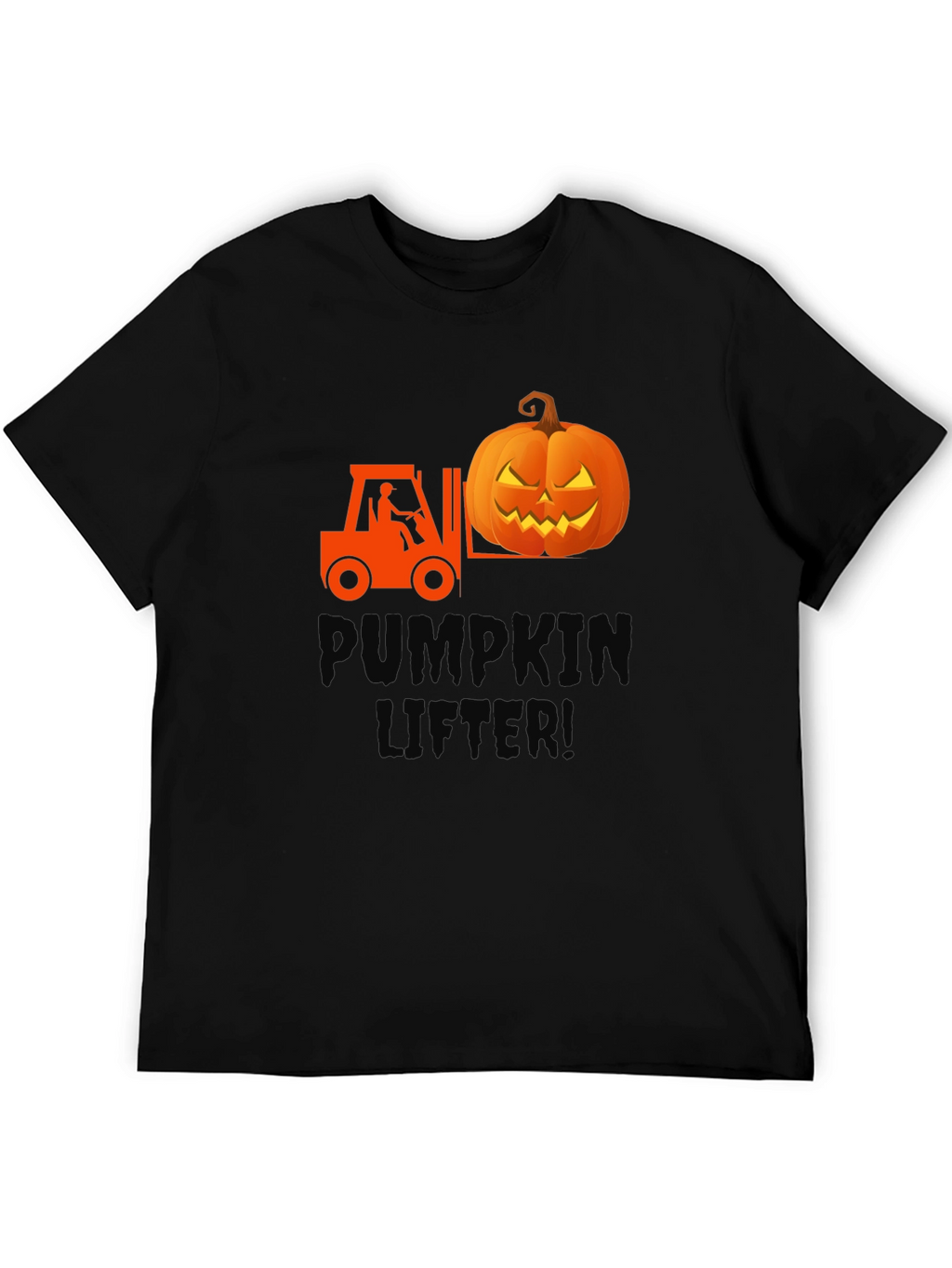 Pumpkin Lifter Graphic Tee - Halloween Forklift Shirt