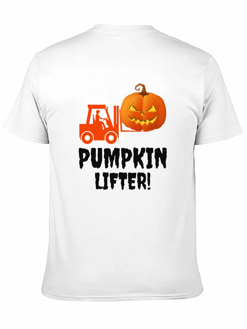 Pumpkin Lifter Graphic Tee - Halloween Forklift Shirt