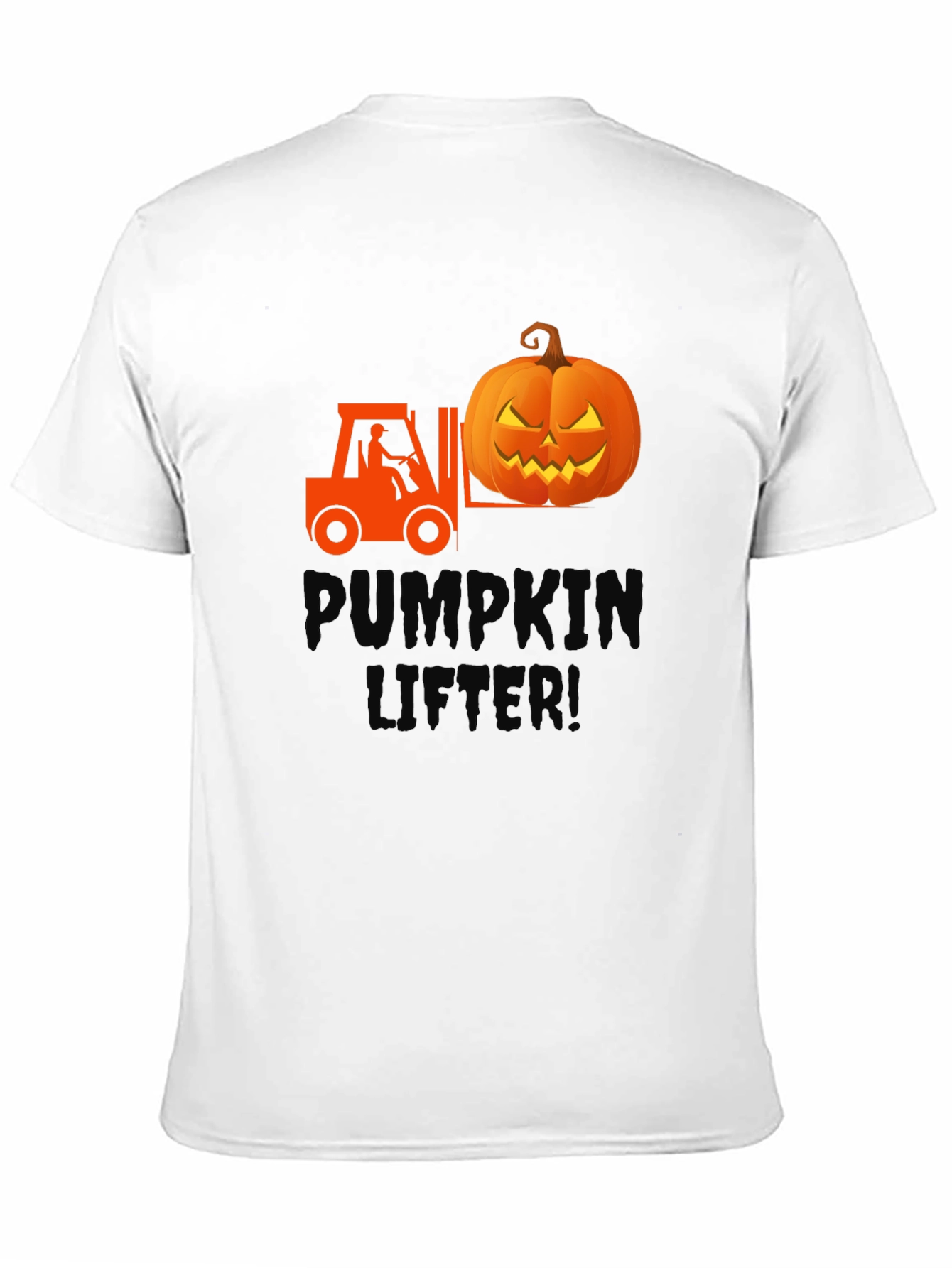 Pumpkin Lifter Graphic Tee - Halloween Forklift Shirt