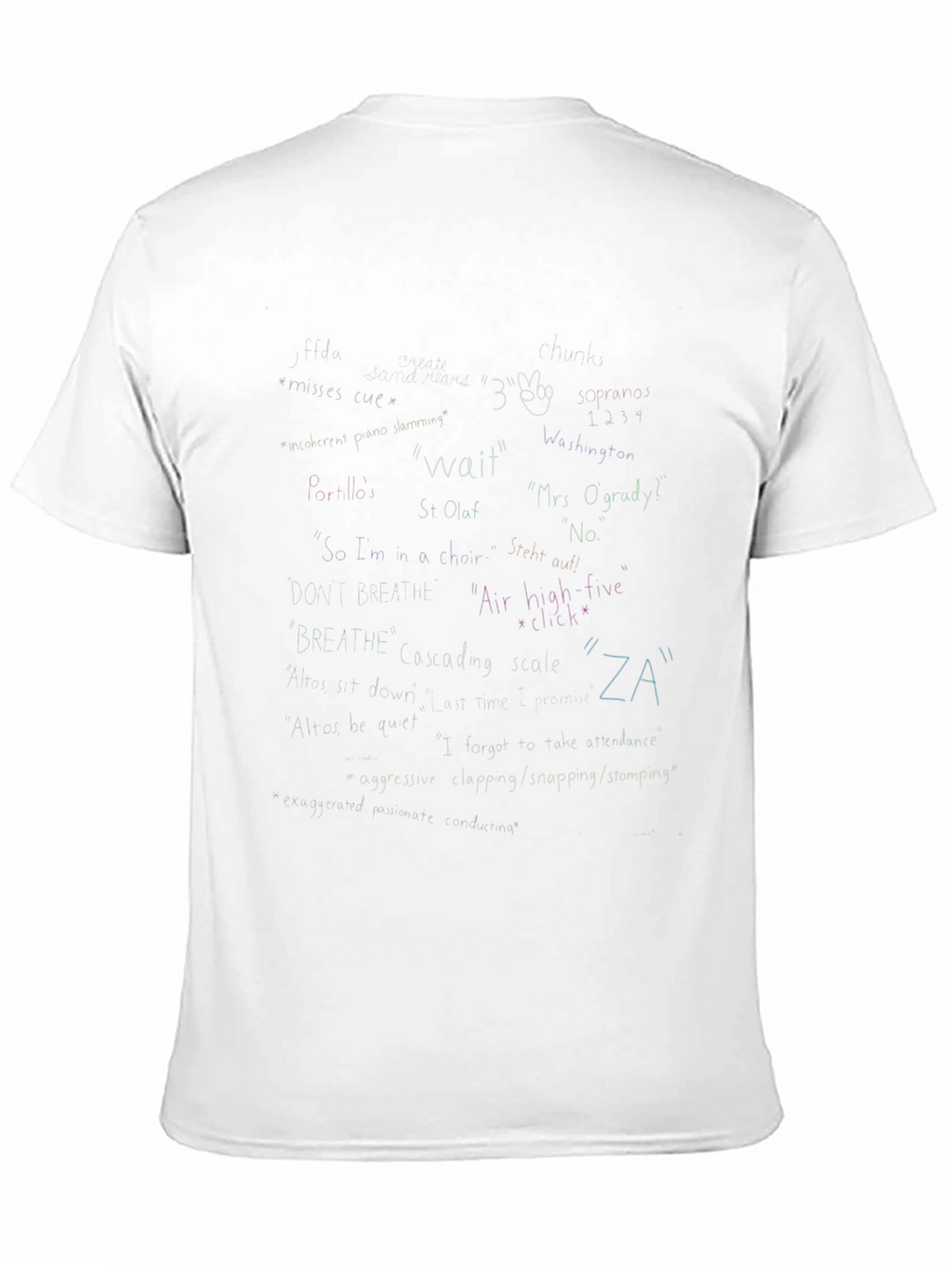 Black T-Shirt with Handwritten Style Graphics
