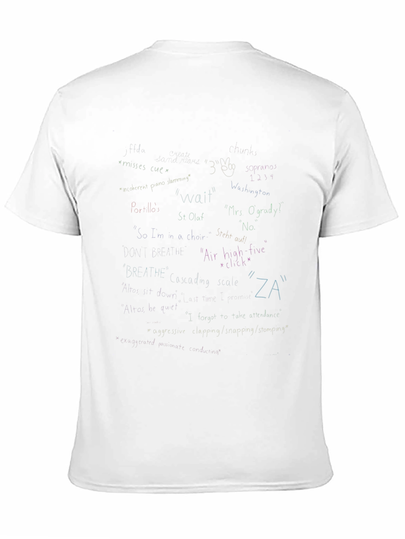 Black T-Shirt with Handwritten Style Graphics