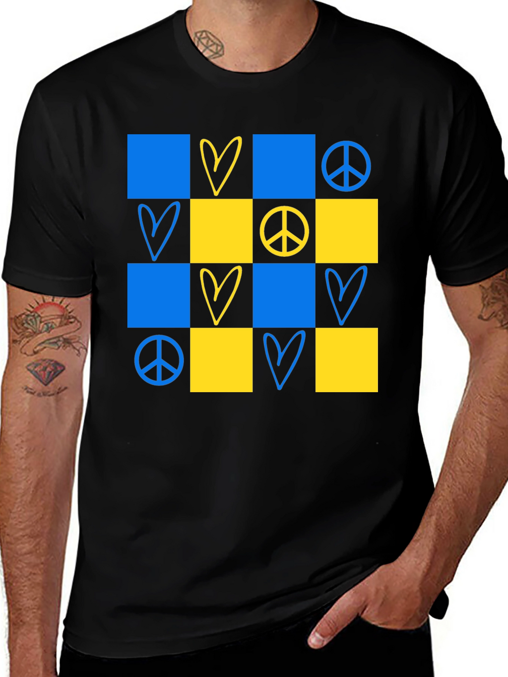 Ukraine Support Graphic Tee - Peace & Love