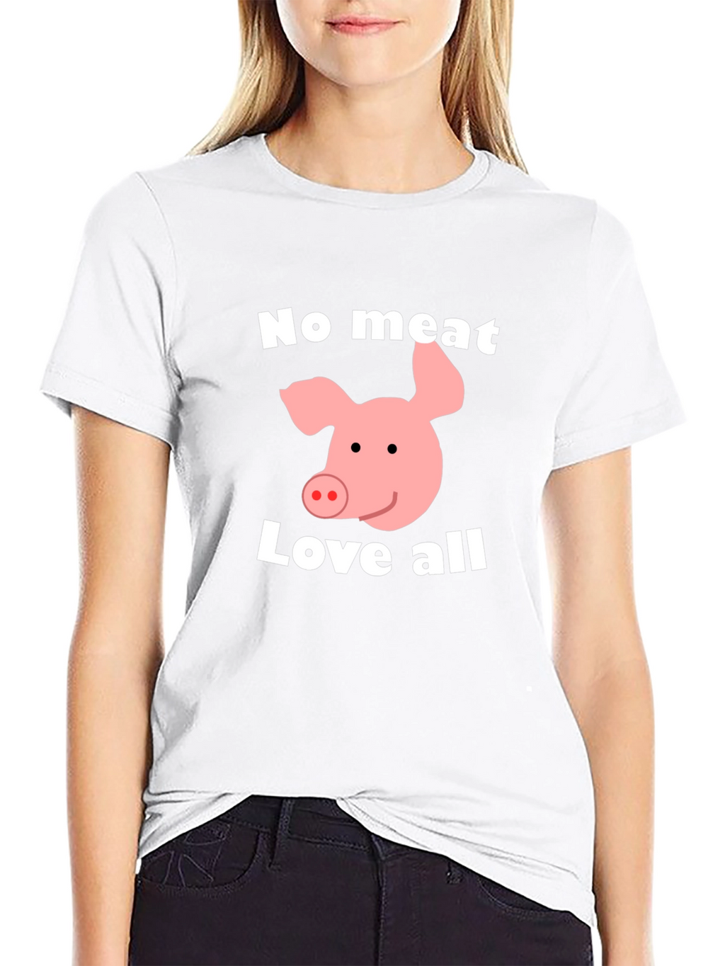 Vegan Pig Graphic T-Shirt - No Meat Love All