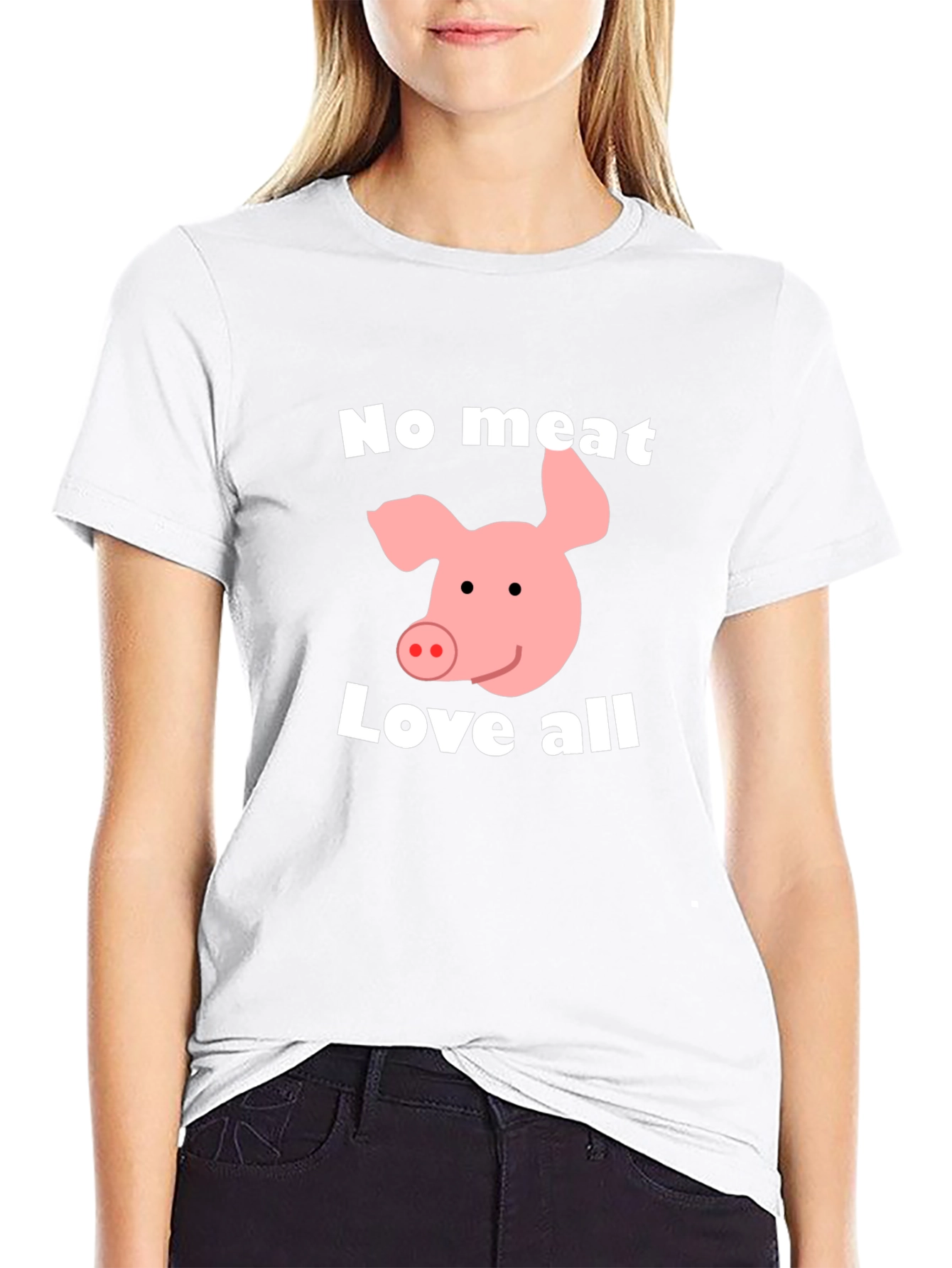 Vegan Pig Graphic T-Shirt - No Meat Love All