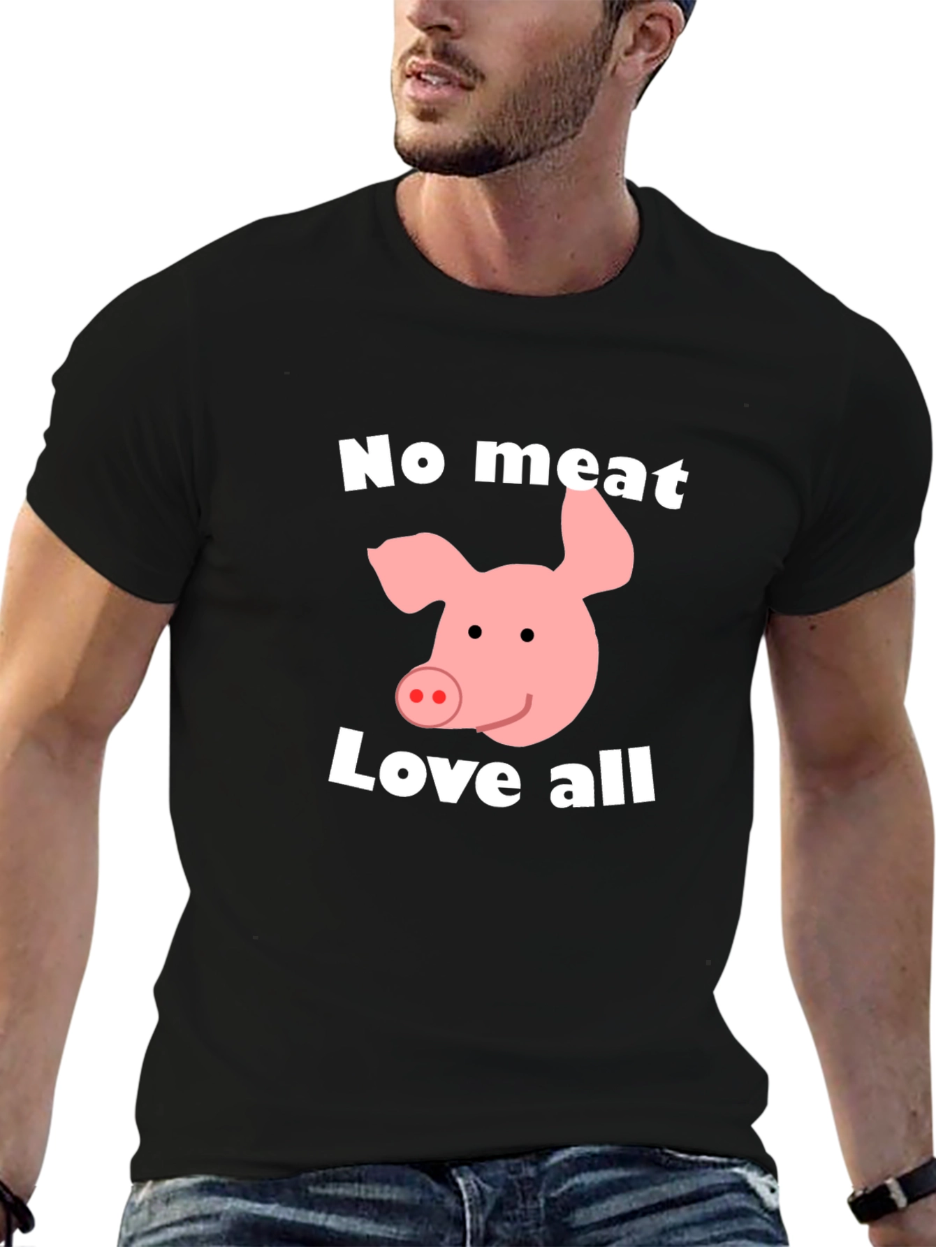 Vegan Pig Graphic T-Shirt - No Meat Love All