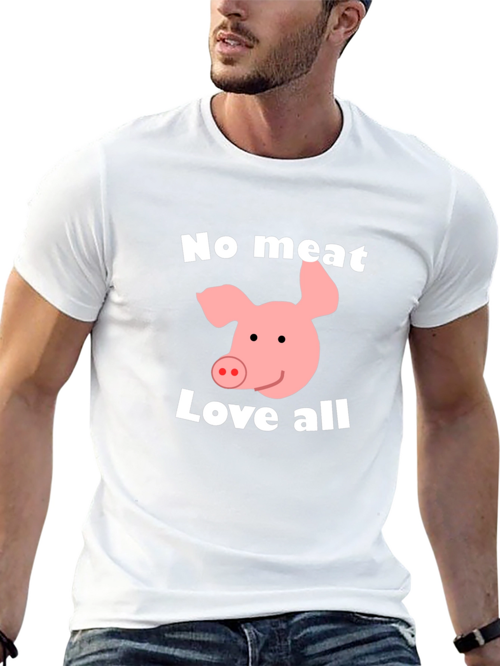 Vegan Pig Graphic T-Shirt - No Meat Love All