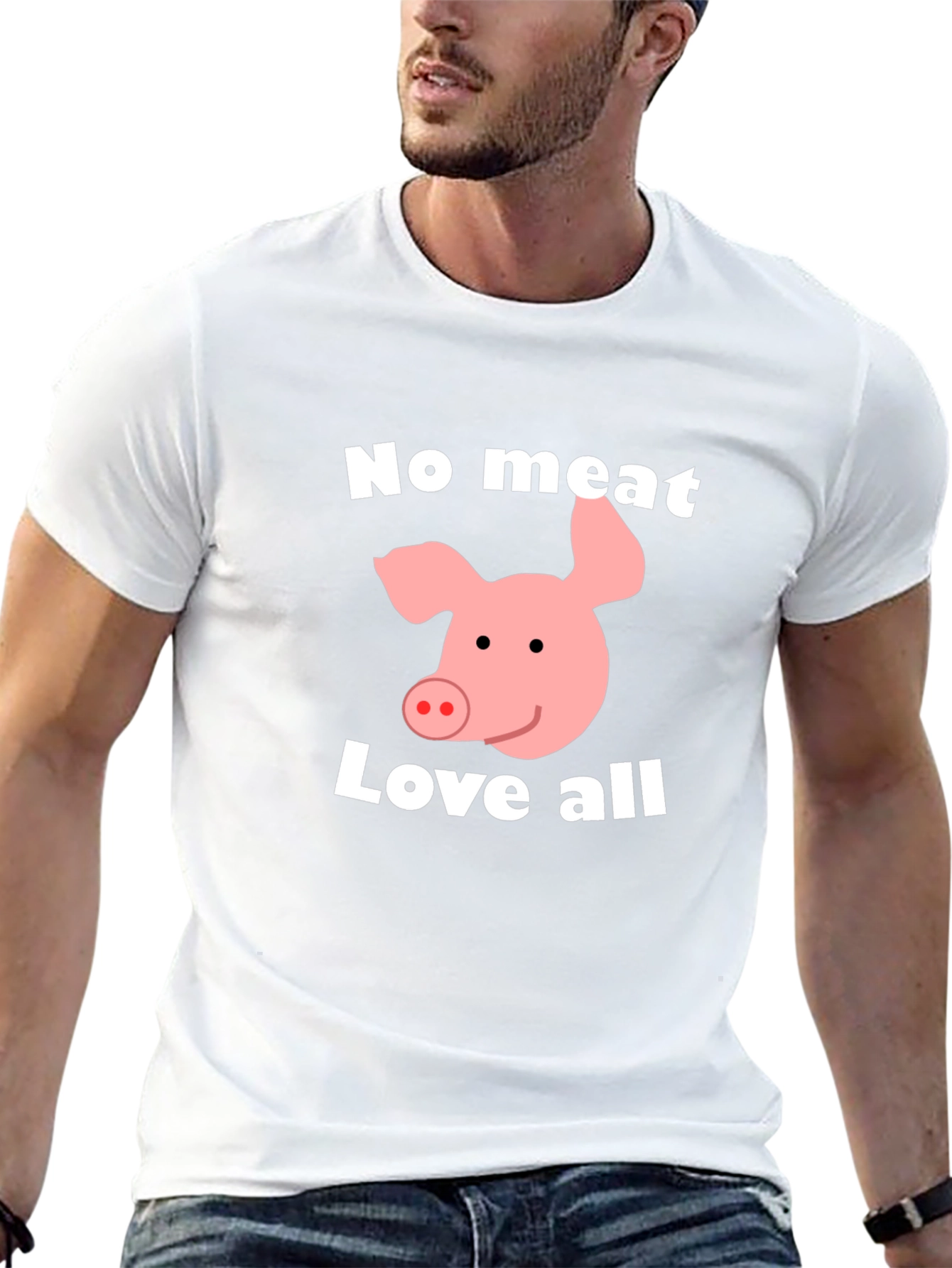 Vegan Pig Graphic T-Shirt - No Meat Love All